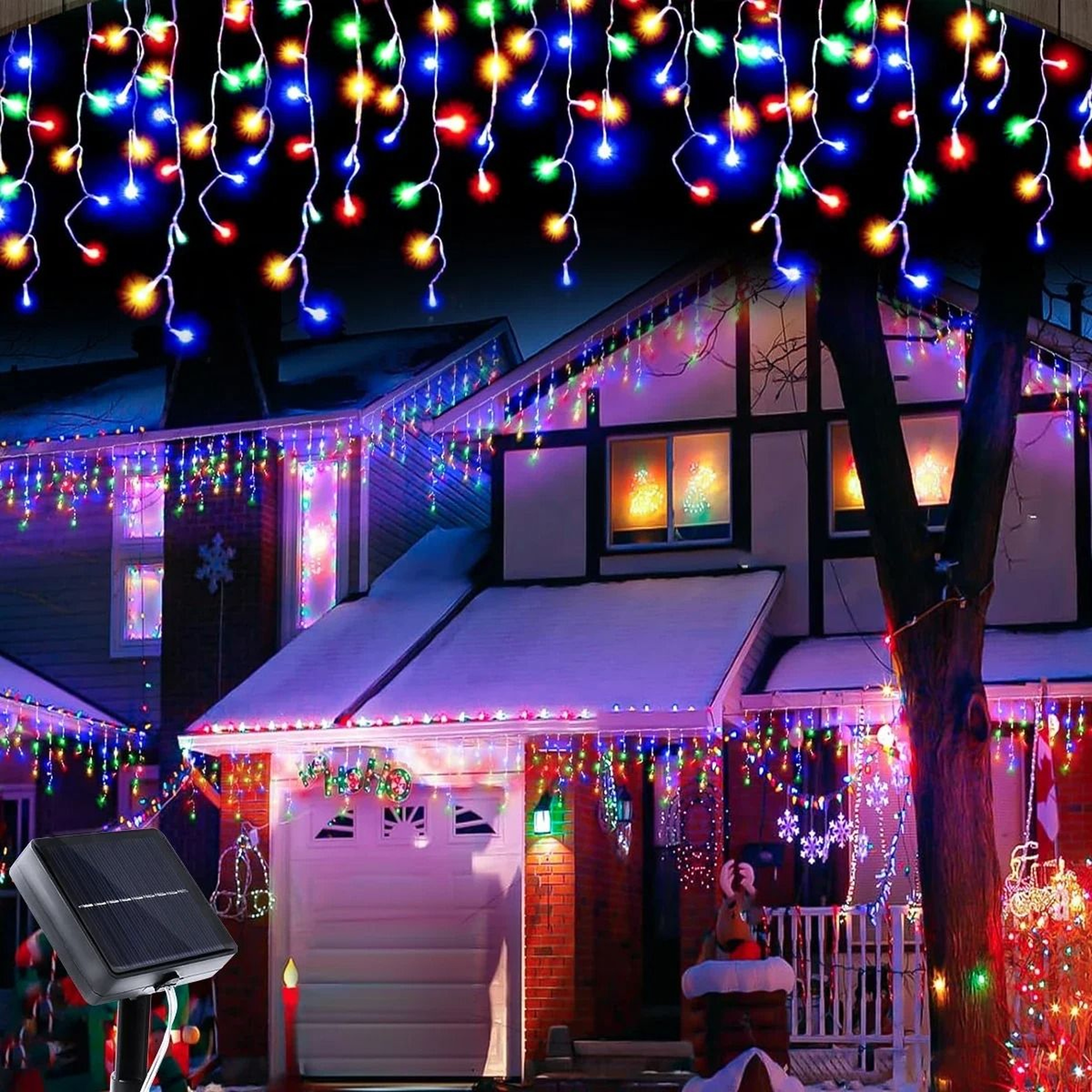 Solar Cascade Icicle Holiday Lights 7