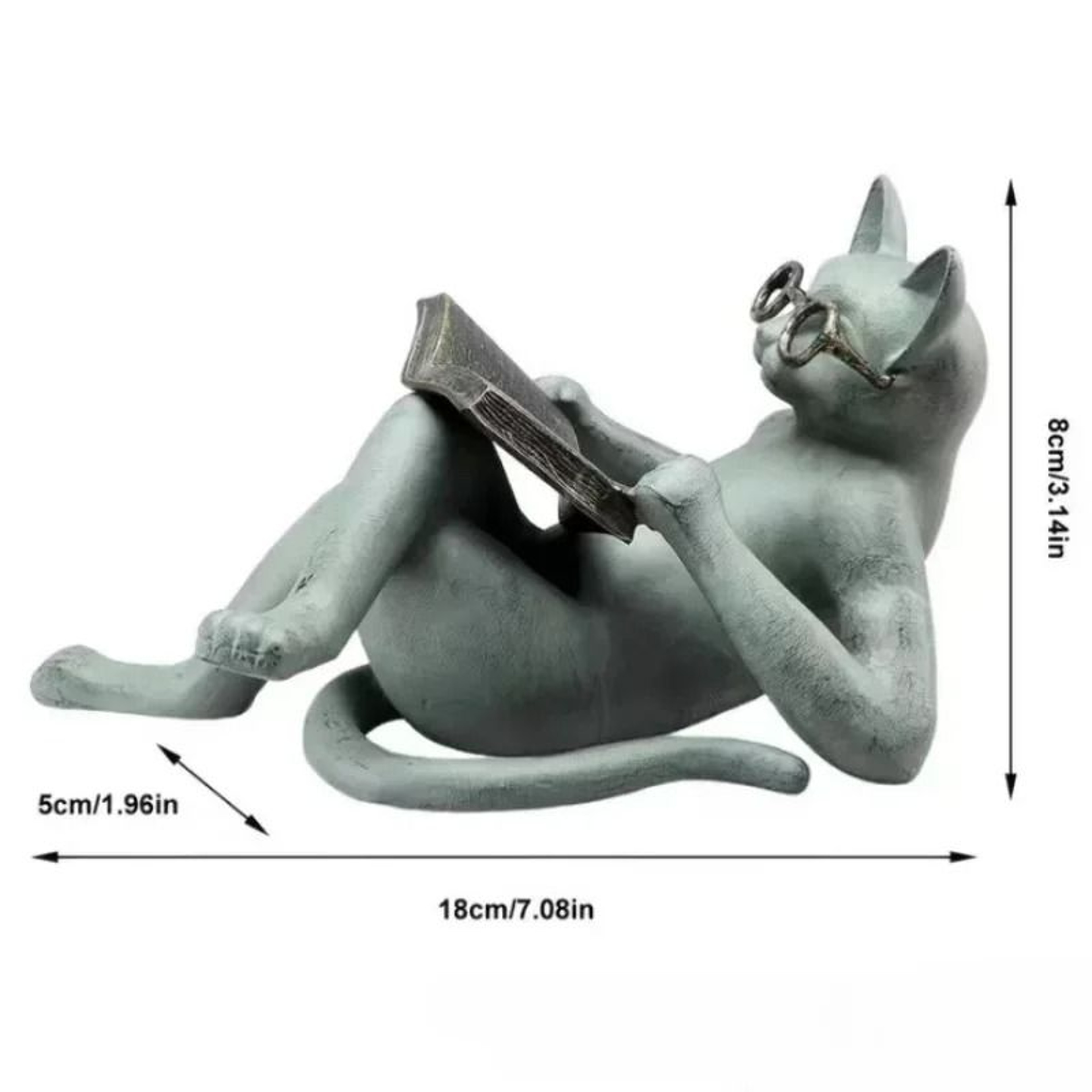 Scholarly Literature Cat Figurine 5