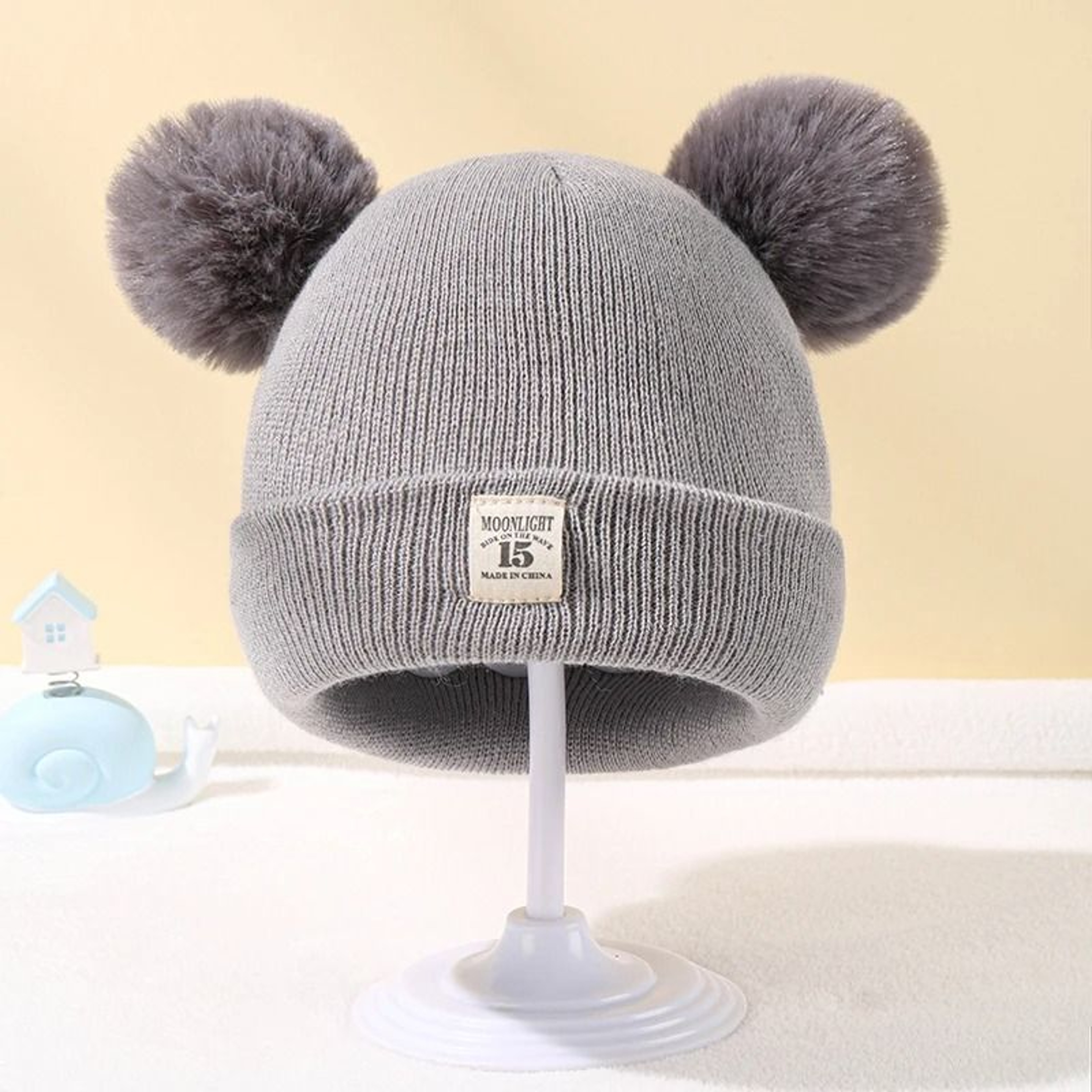 CloudSoft Knit Baby Pom Beanie 3