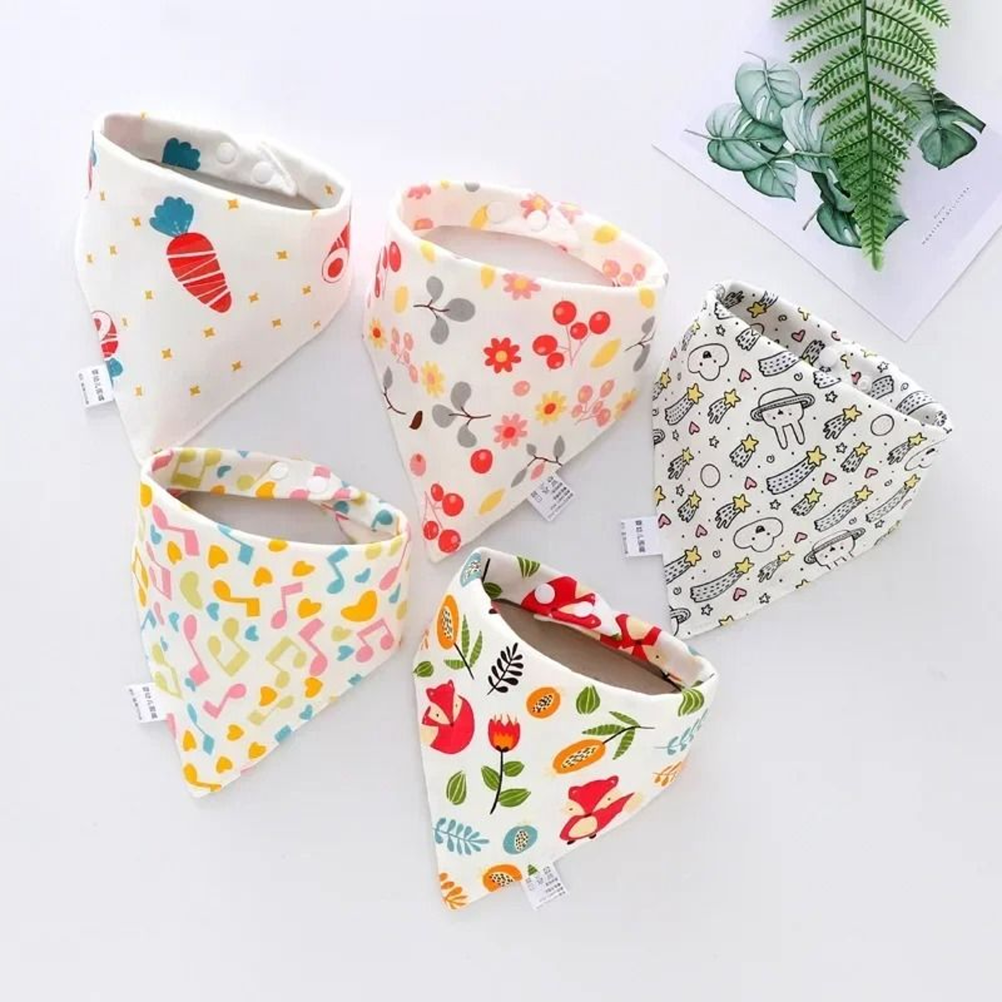 Pure Cotton 360 Waterproof Bandana Bibs 5Pack 3