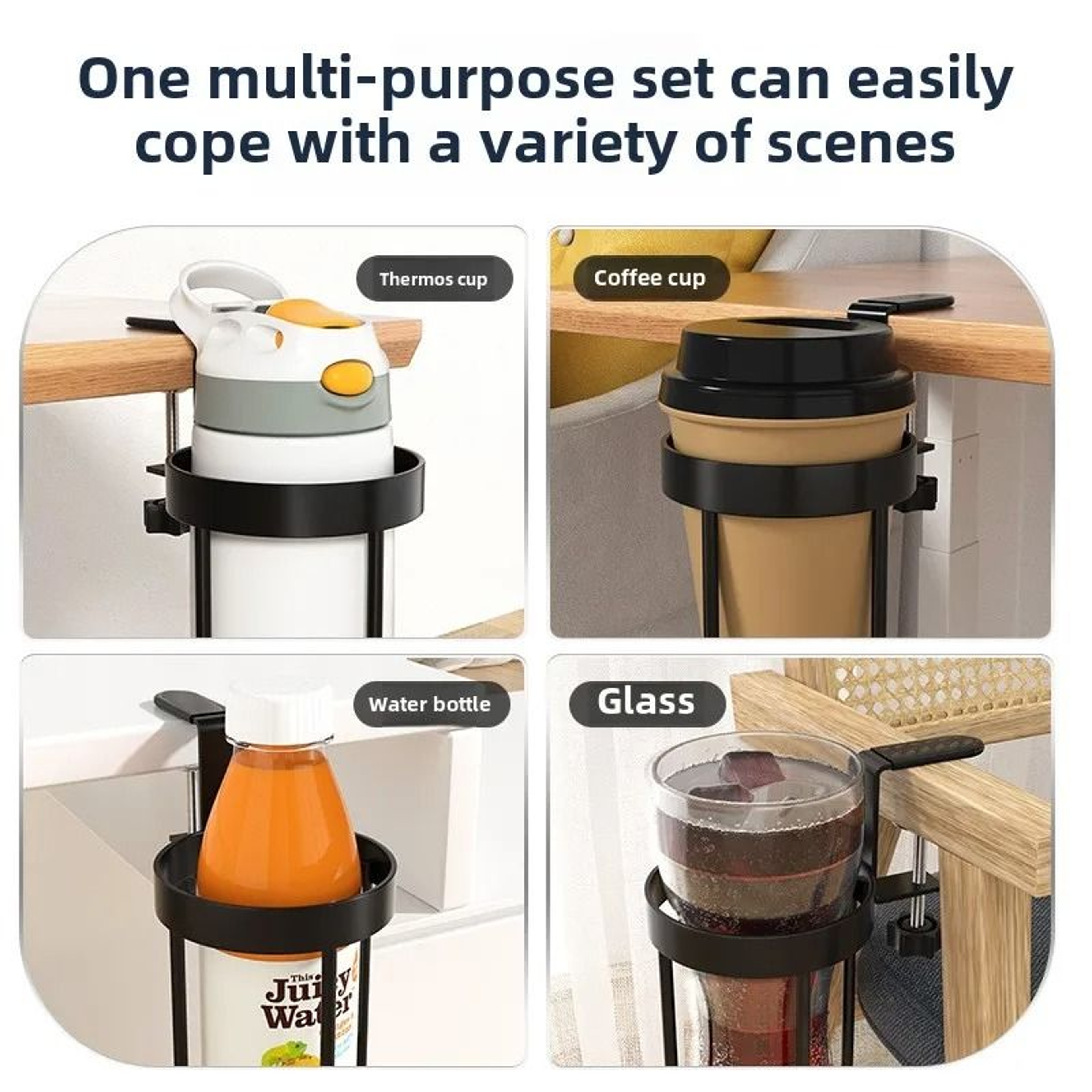 HeavyDuty Table Edge Desk Side Cup Holder 2