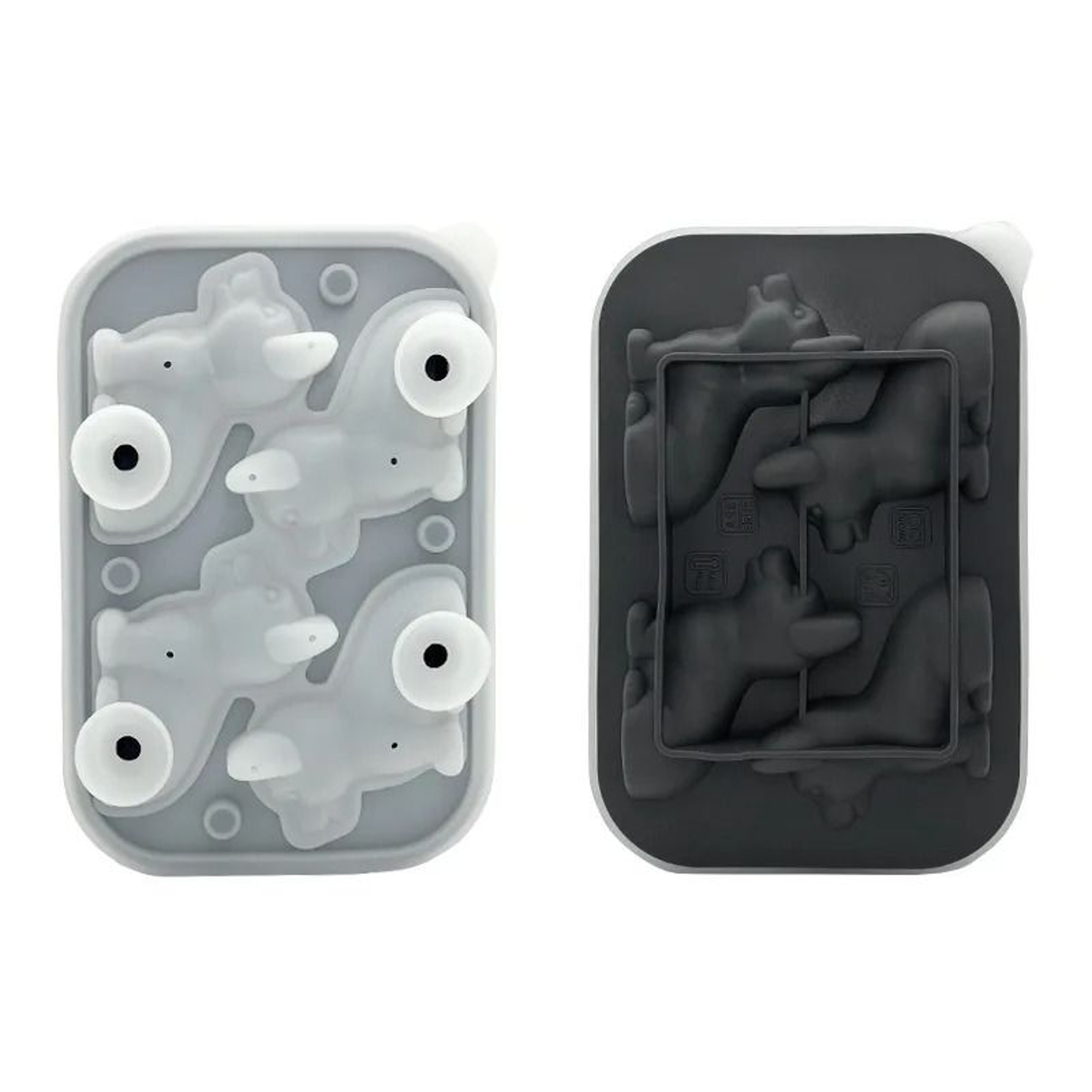 3D Pet Shapes Silicone Ice Cube Mold With Funnel Lid 8