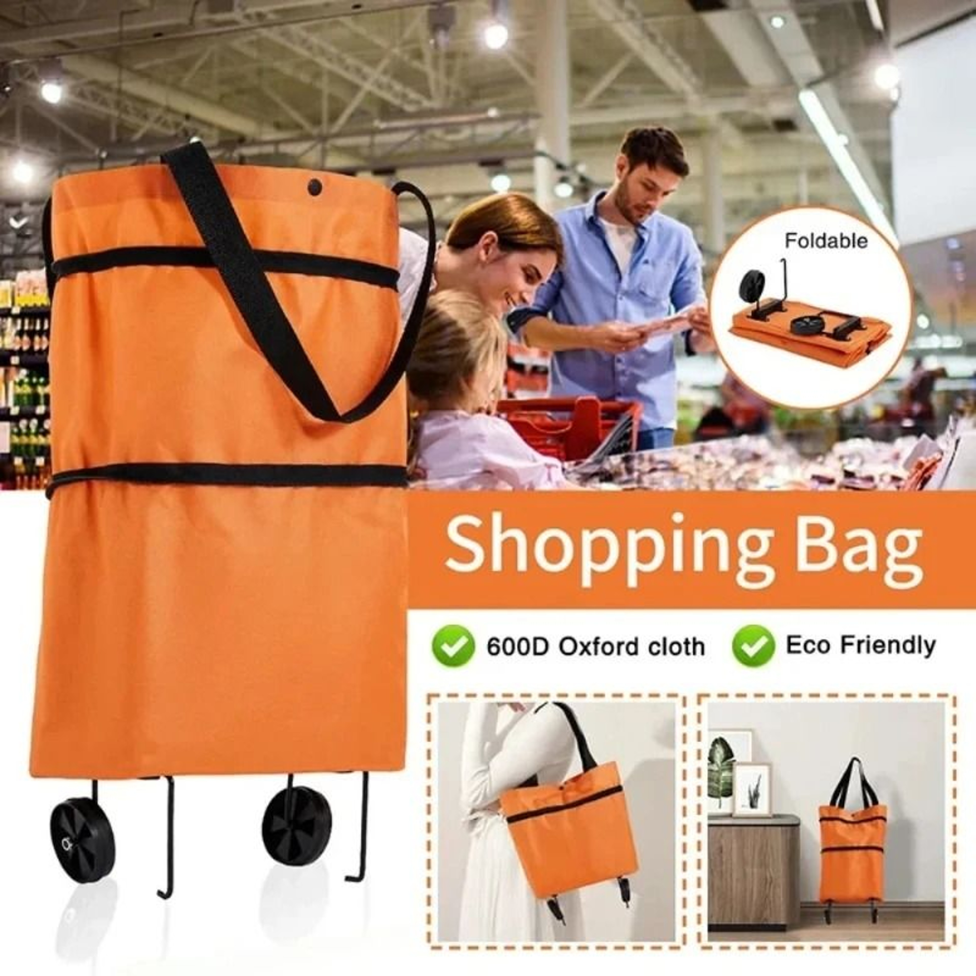 Portable  Foldable Utility Shopping Cart 3