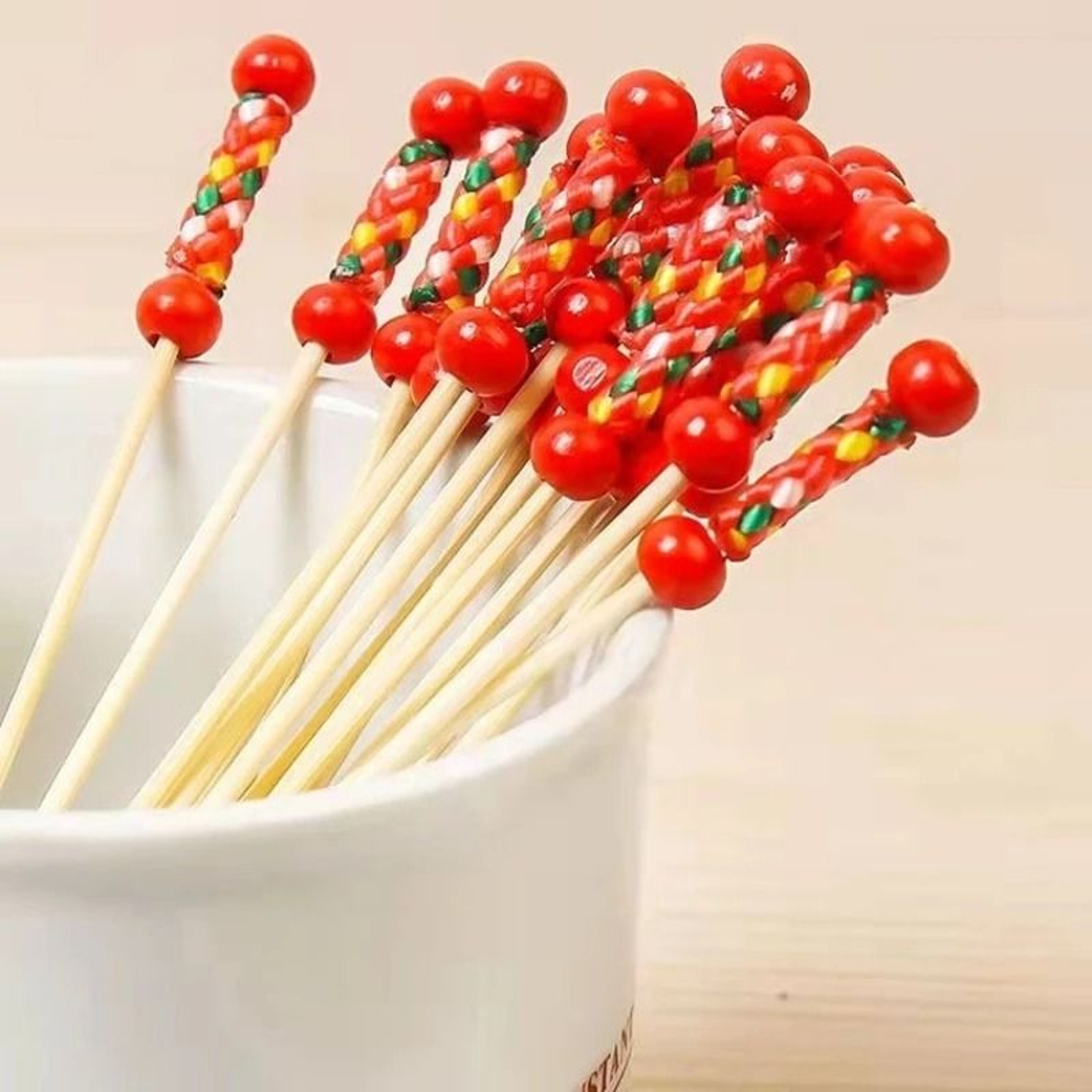 100Piece EcoFriendly Bamboo Banquet  Fruit Fork Set 1