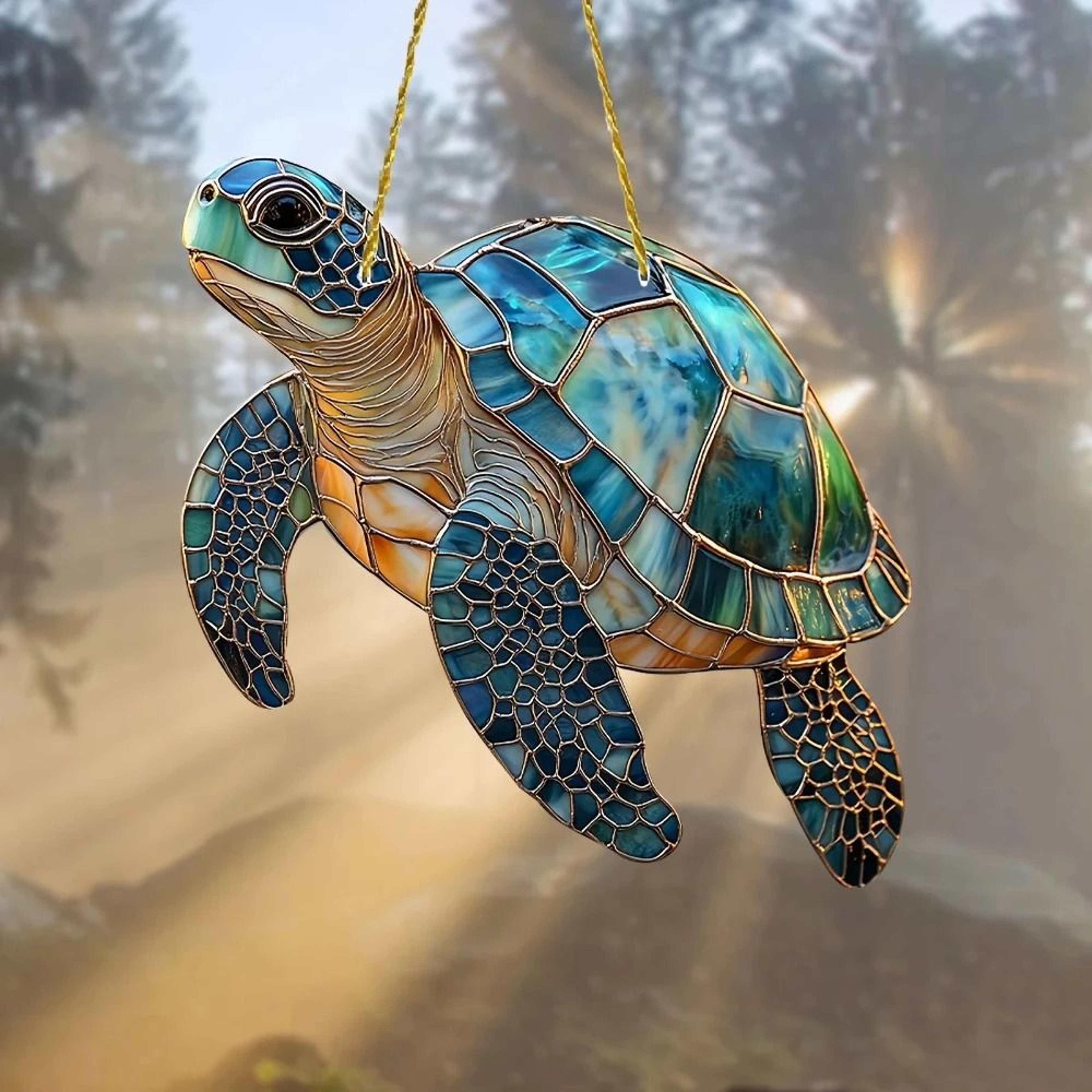 Mythical Fire Phoenix  Turtle Acrylic Sun Catcher 2