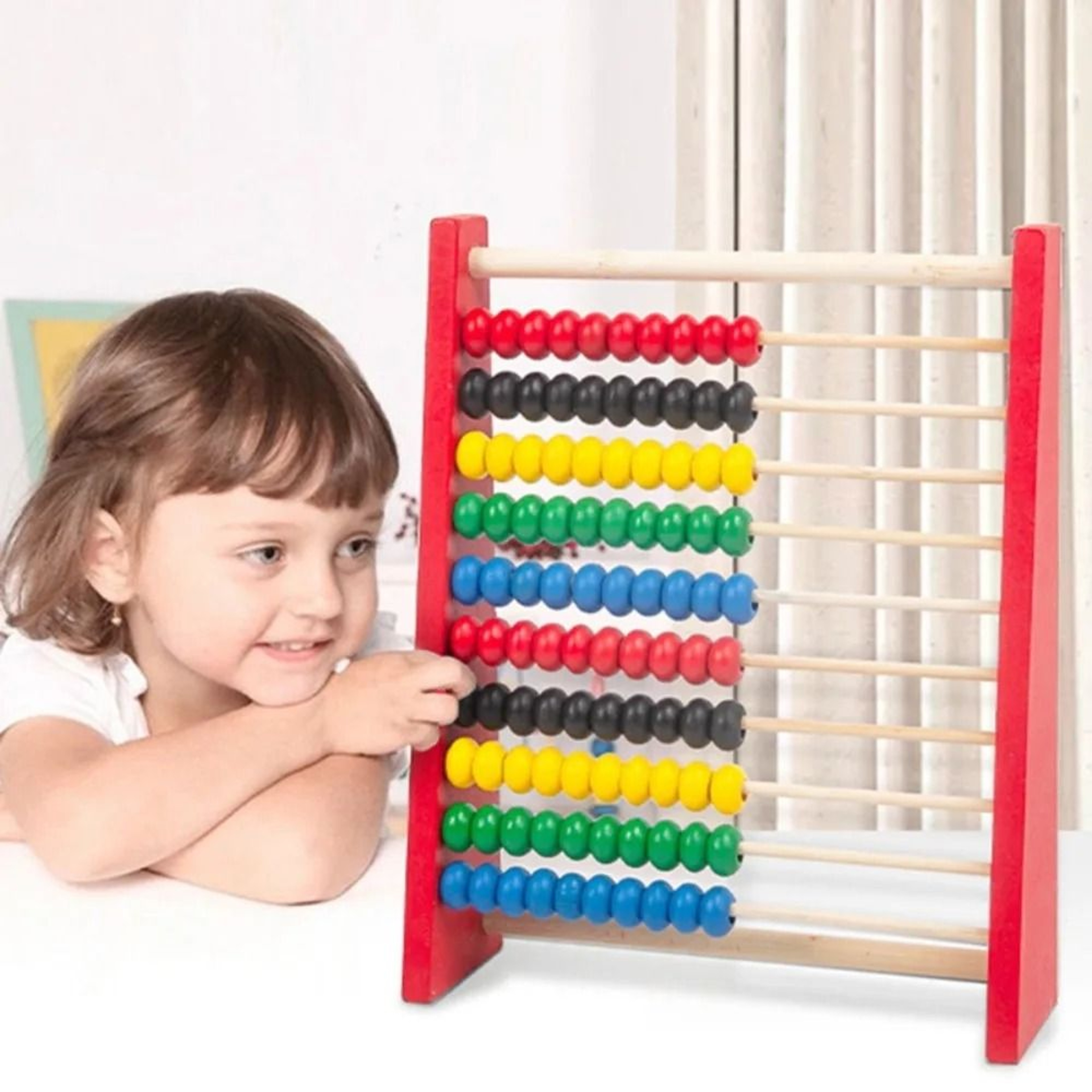 Wooden Montessori Abacus  Intelligence Development Toy 1