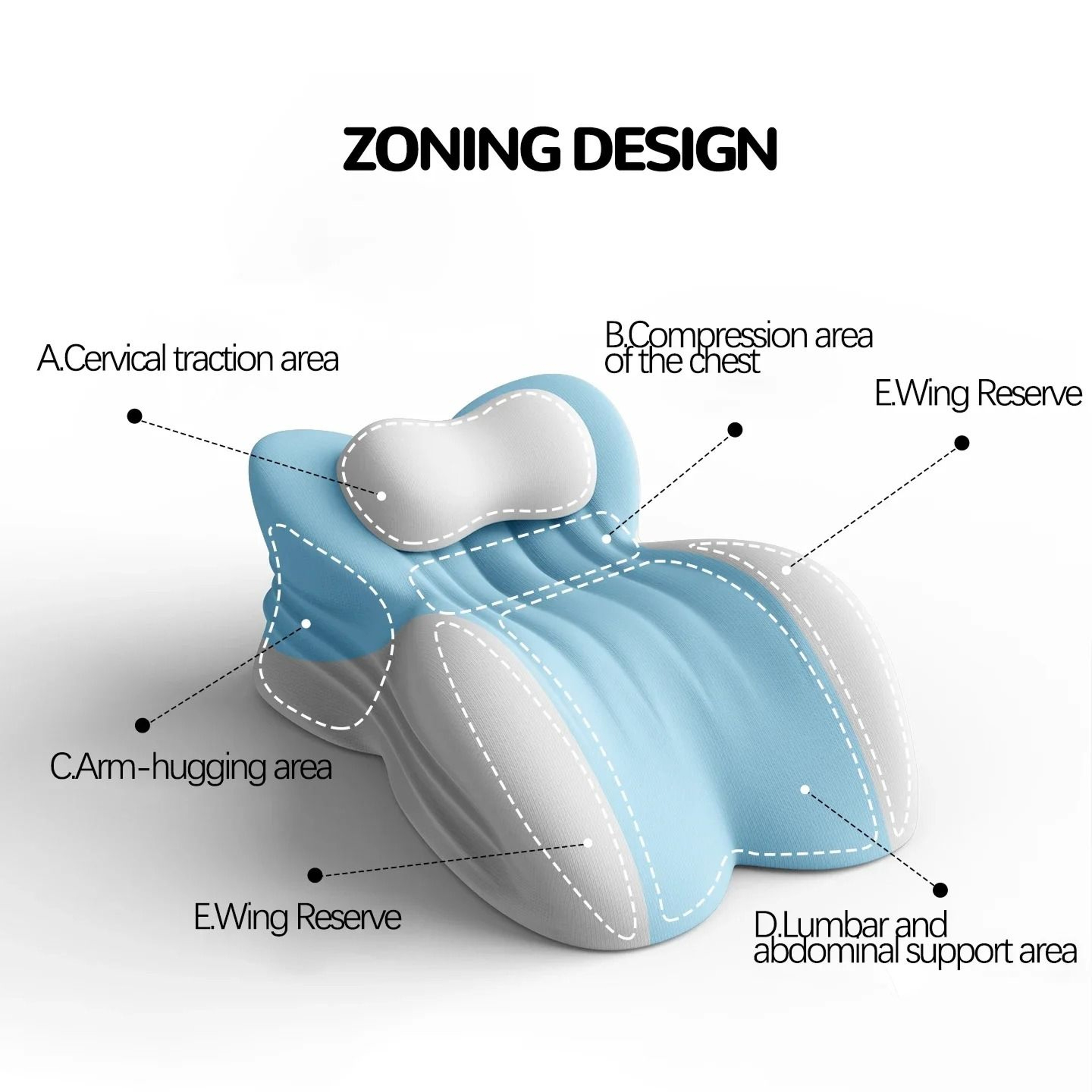 MultiFunctional Headboard  FaceDown Massage Reading Pillow 2