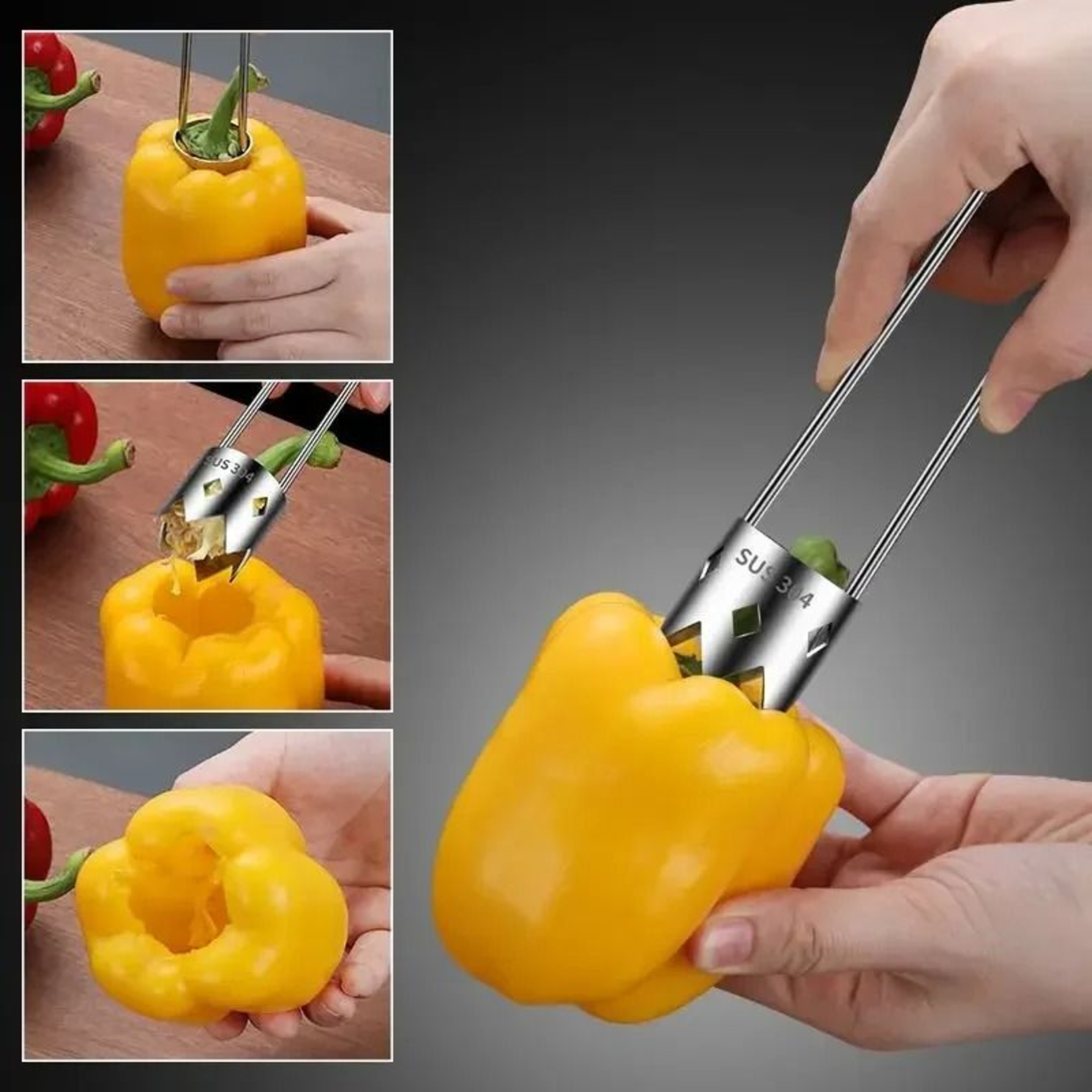 304 Stainless Steel Precision Fruit  Vegetable Corer 0
