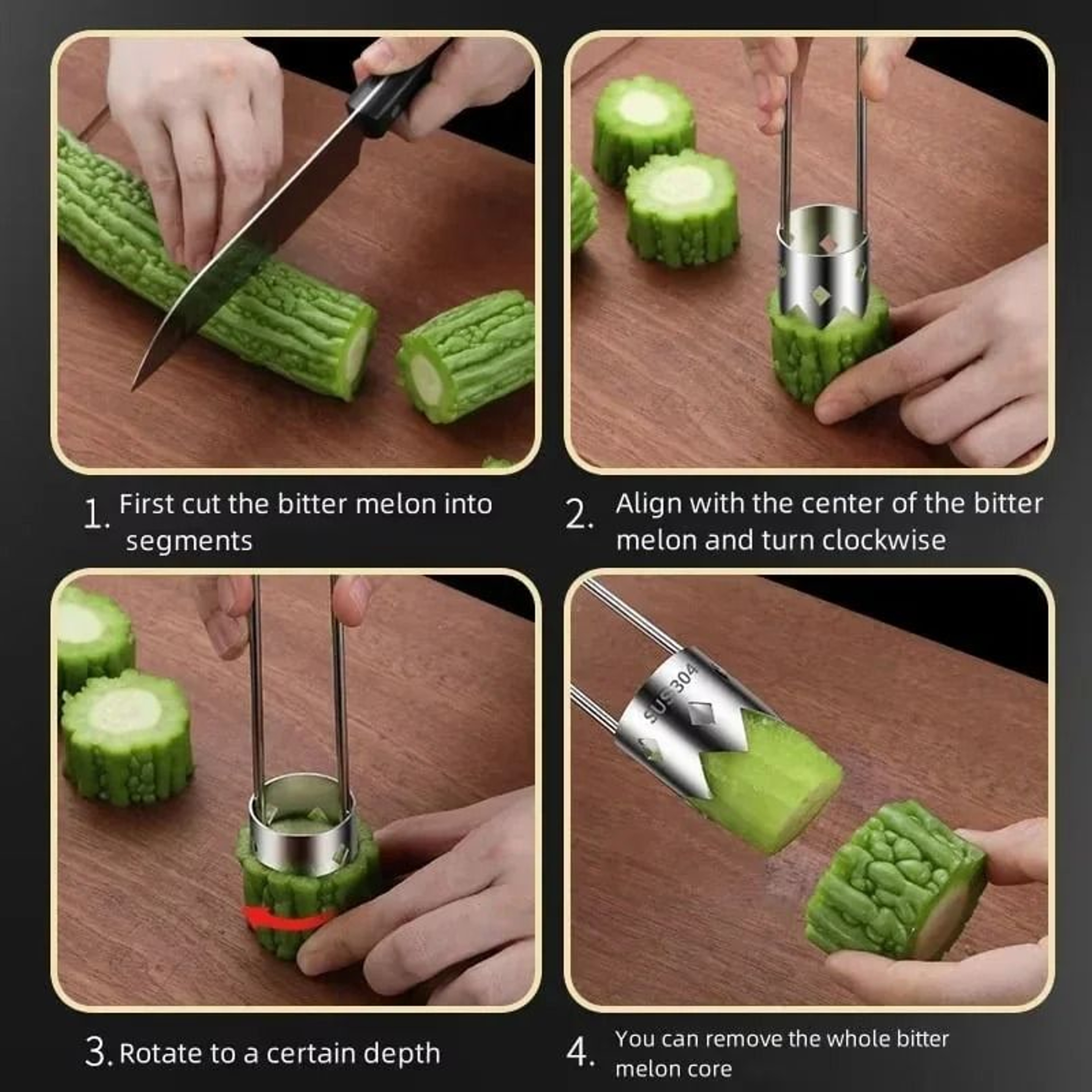 304 Stainless Steel Precision Fruit  Vegetable Corer 3