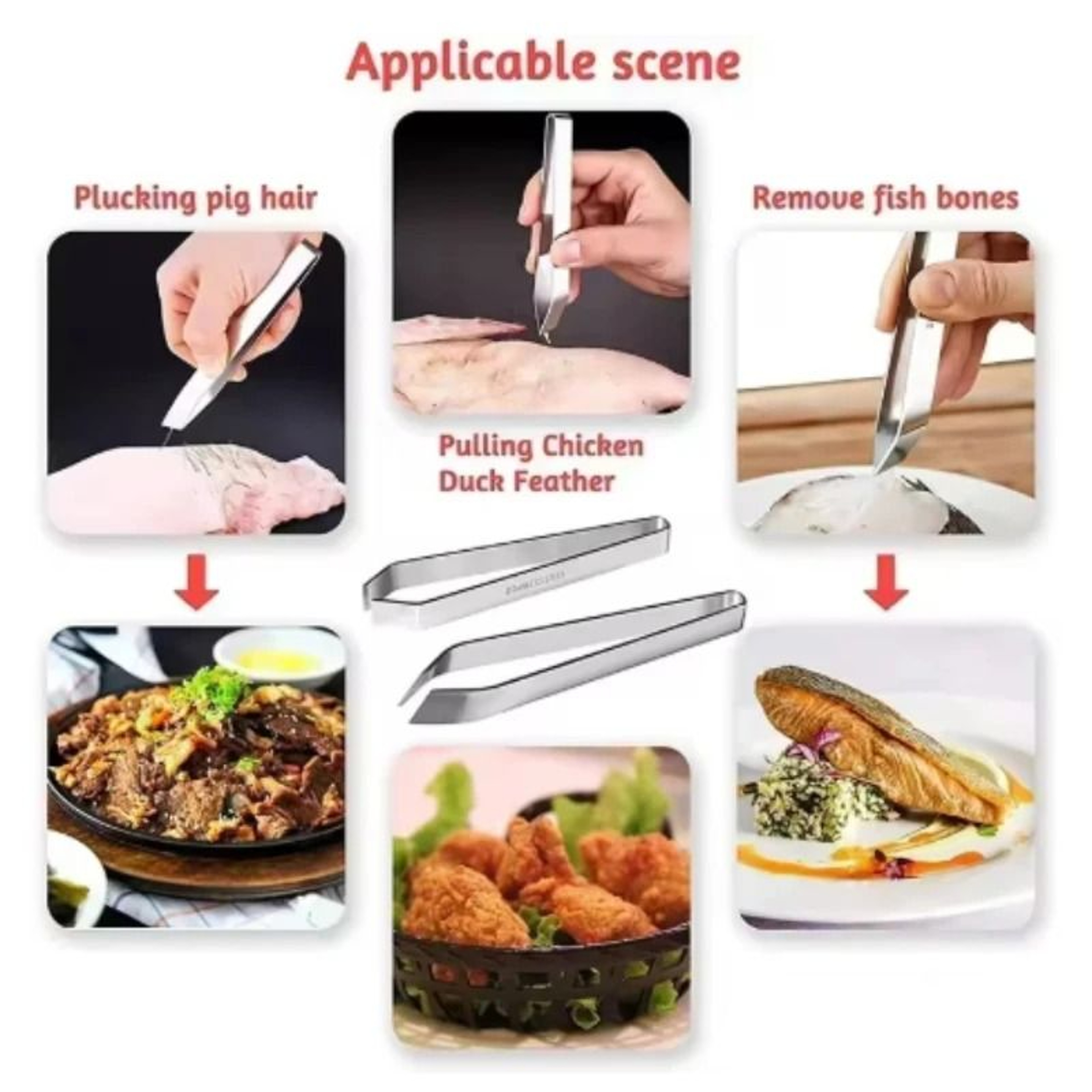 Stainless Steel Precision DeBoning  Culinary Tweezers 0