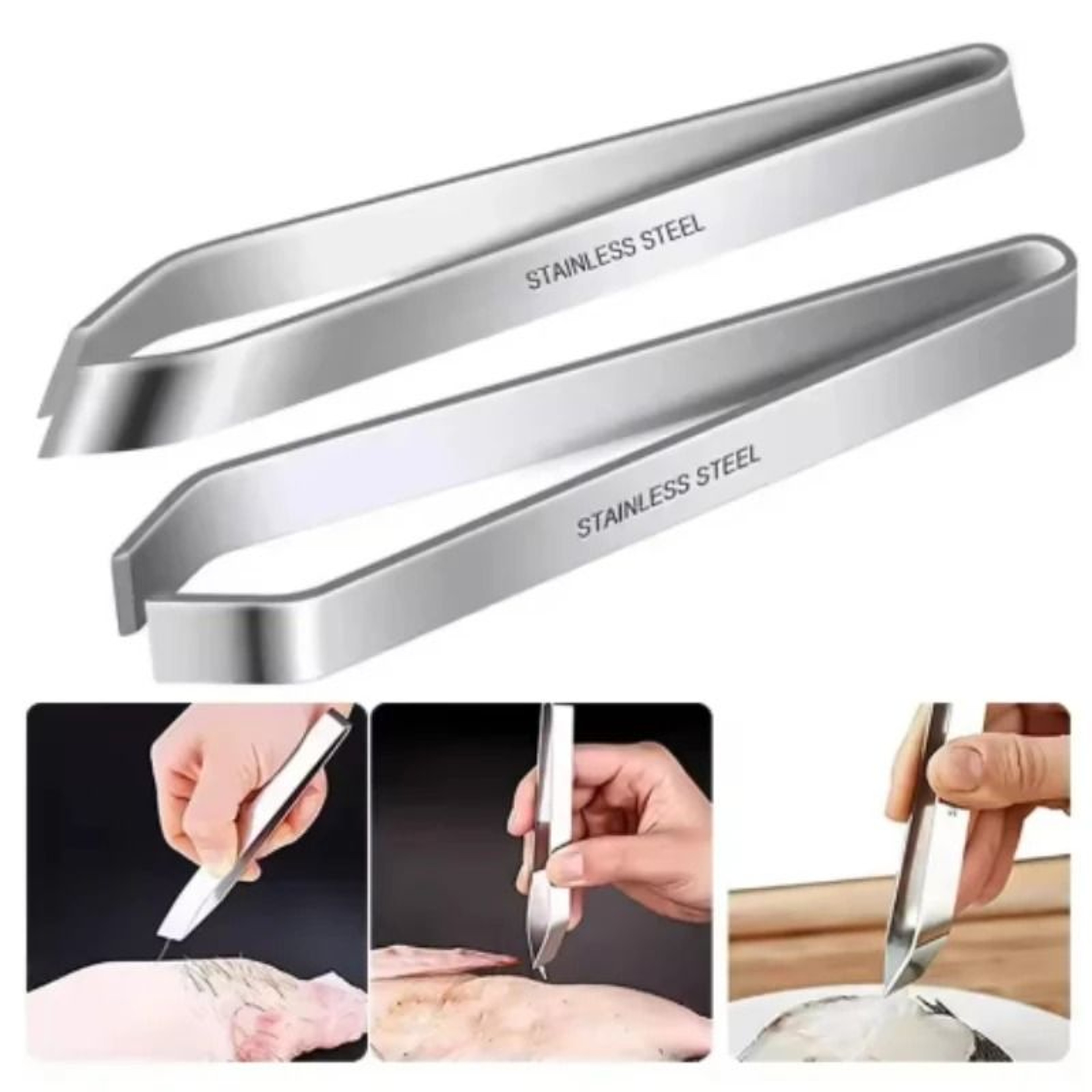 Stainless Steel Precision DeBoning  Culinary Tweezers 4