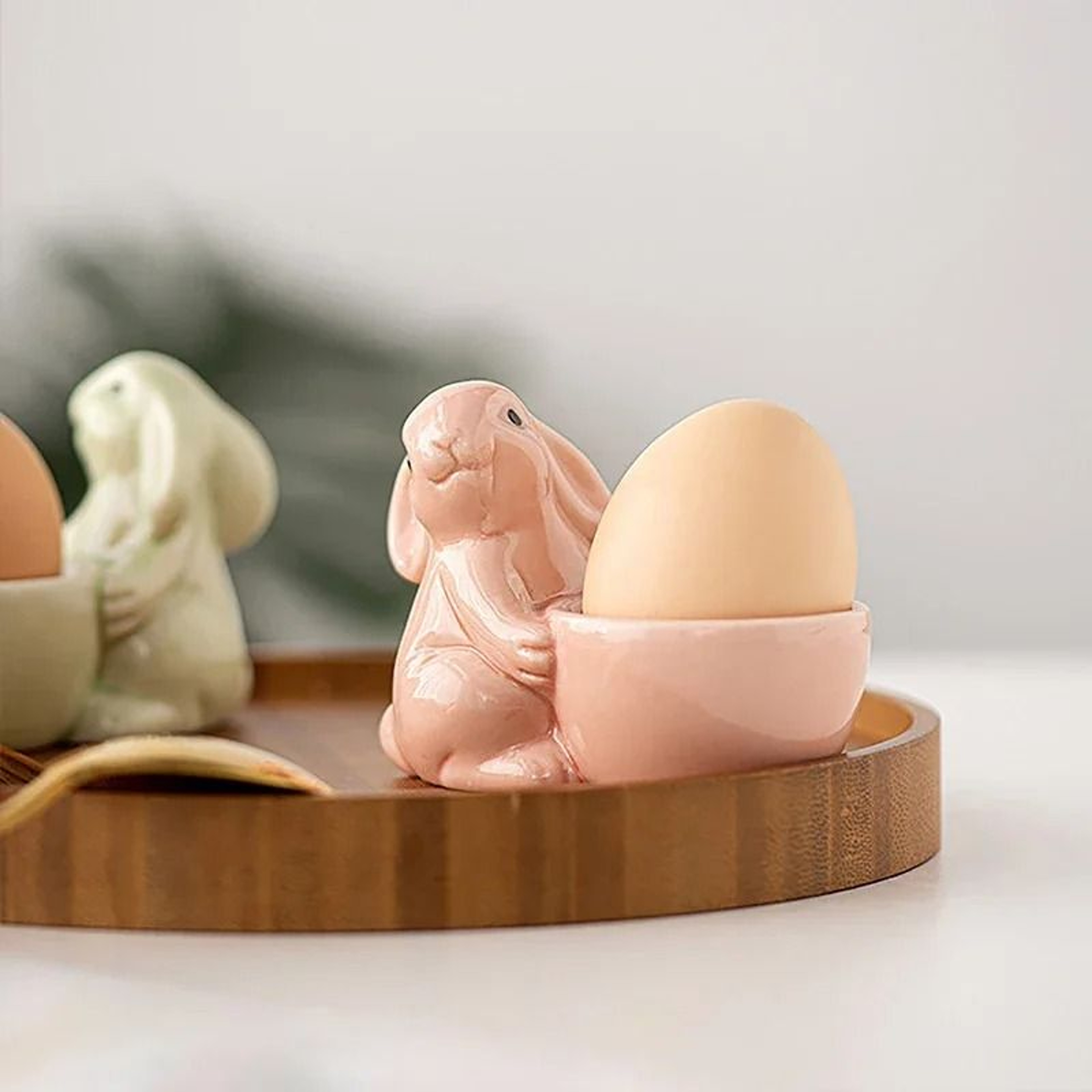Handcrafted Ceramic Rabbit Egg Cup  Desktop Ornament 3