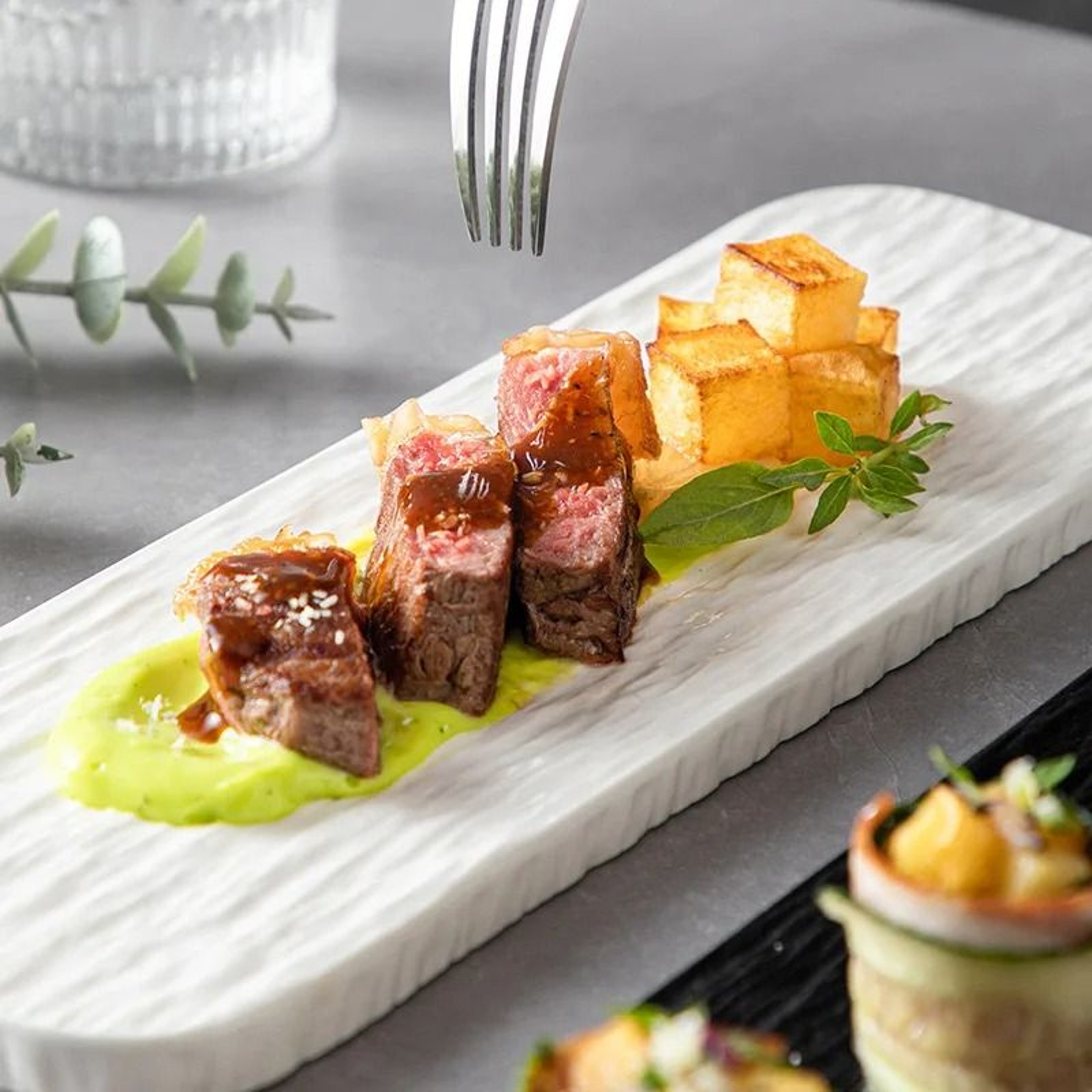 Stone Grain Ceramic Sushi  Pastry Serving Tray 2