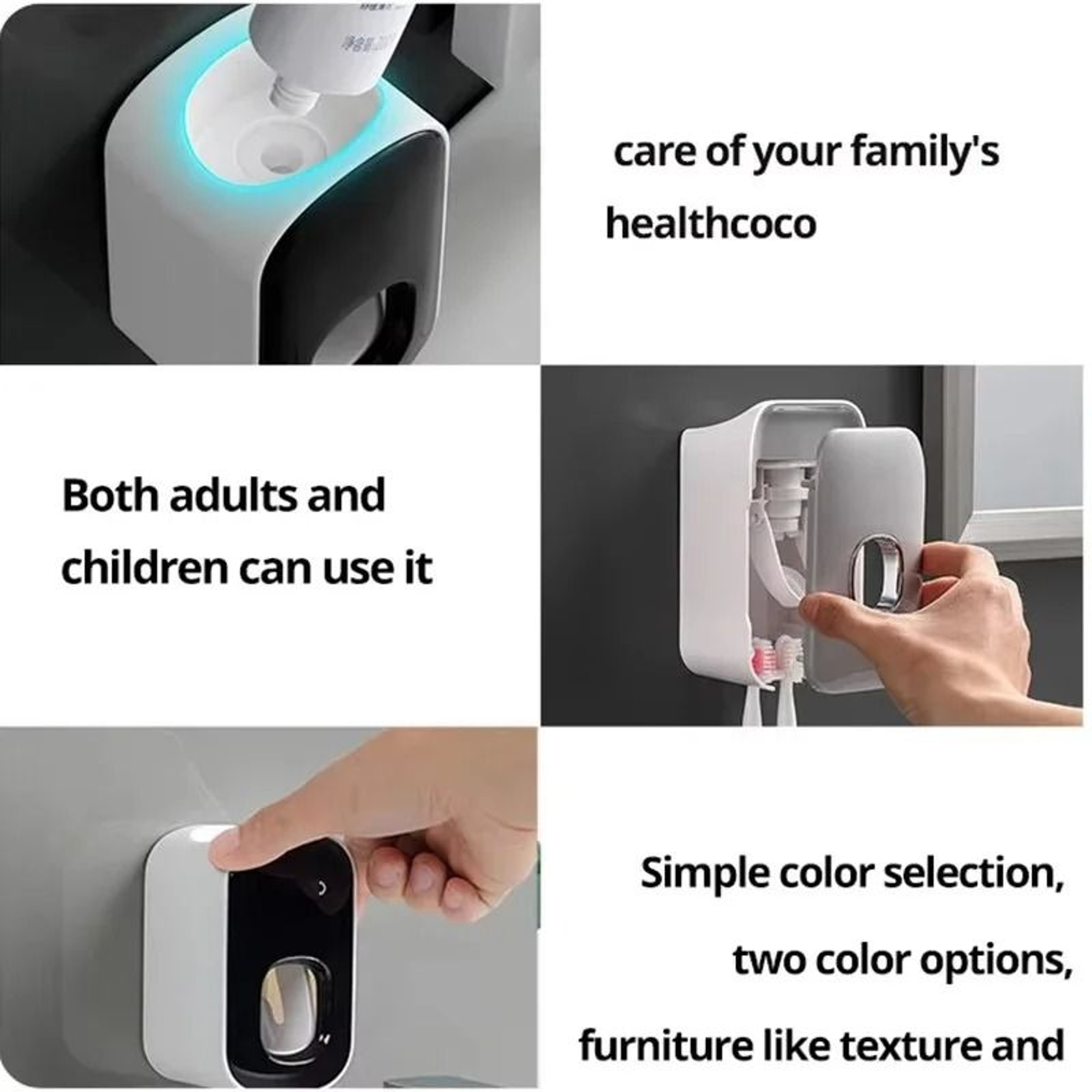 Automatic HighTorque WallMounted Toothpaste  Cleanser Dispenser 4