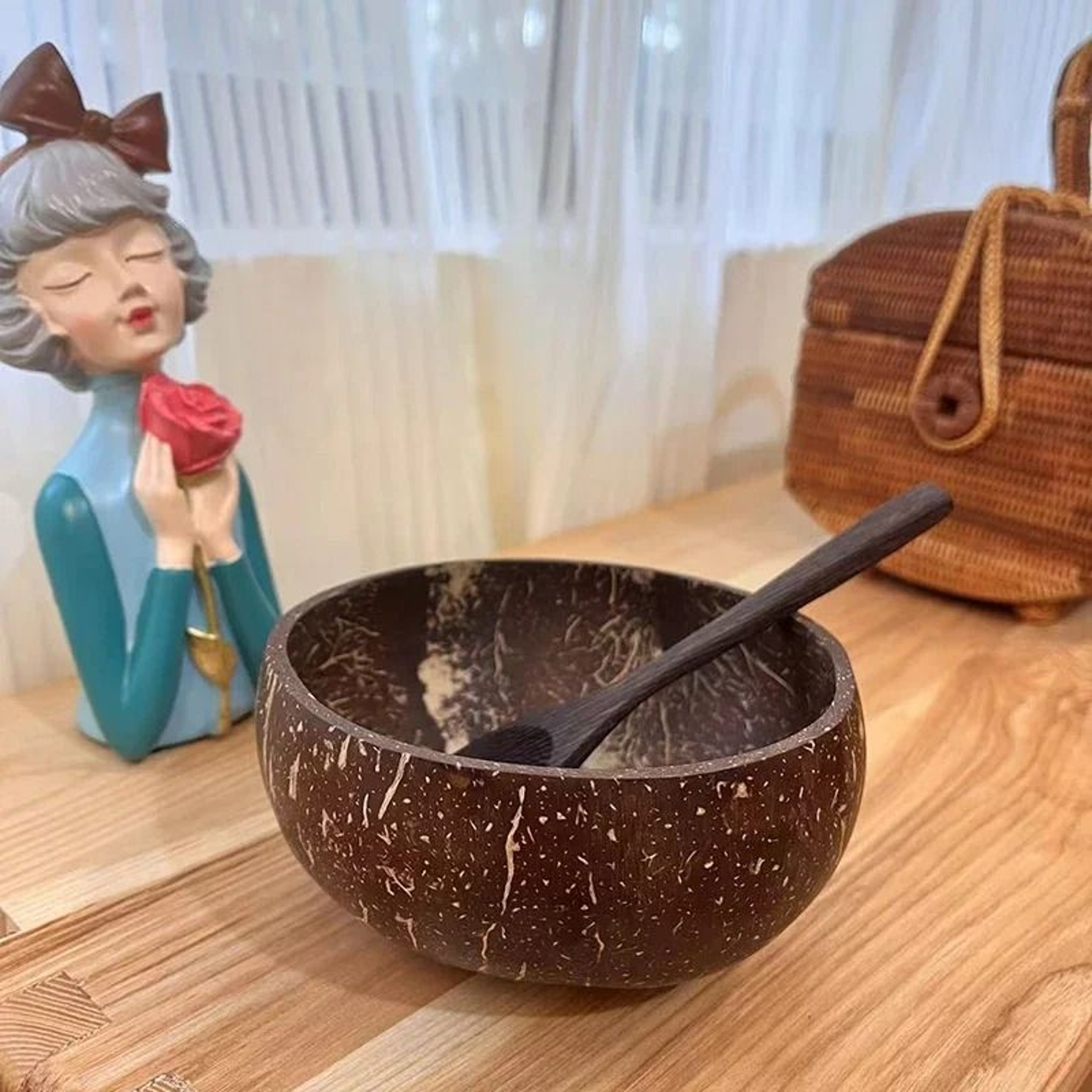 Handcrafted Natural Coconut Wood Spoon And Sustainable Kitchen Tableware 4