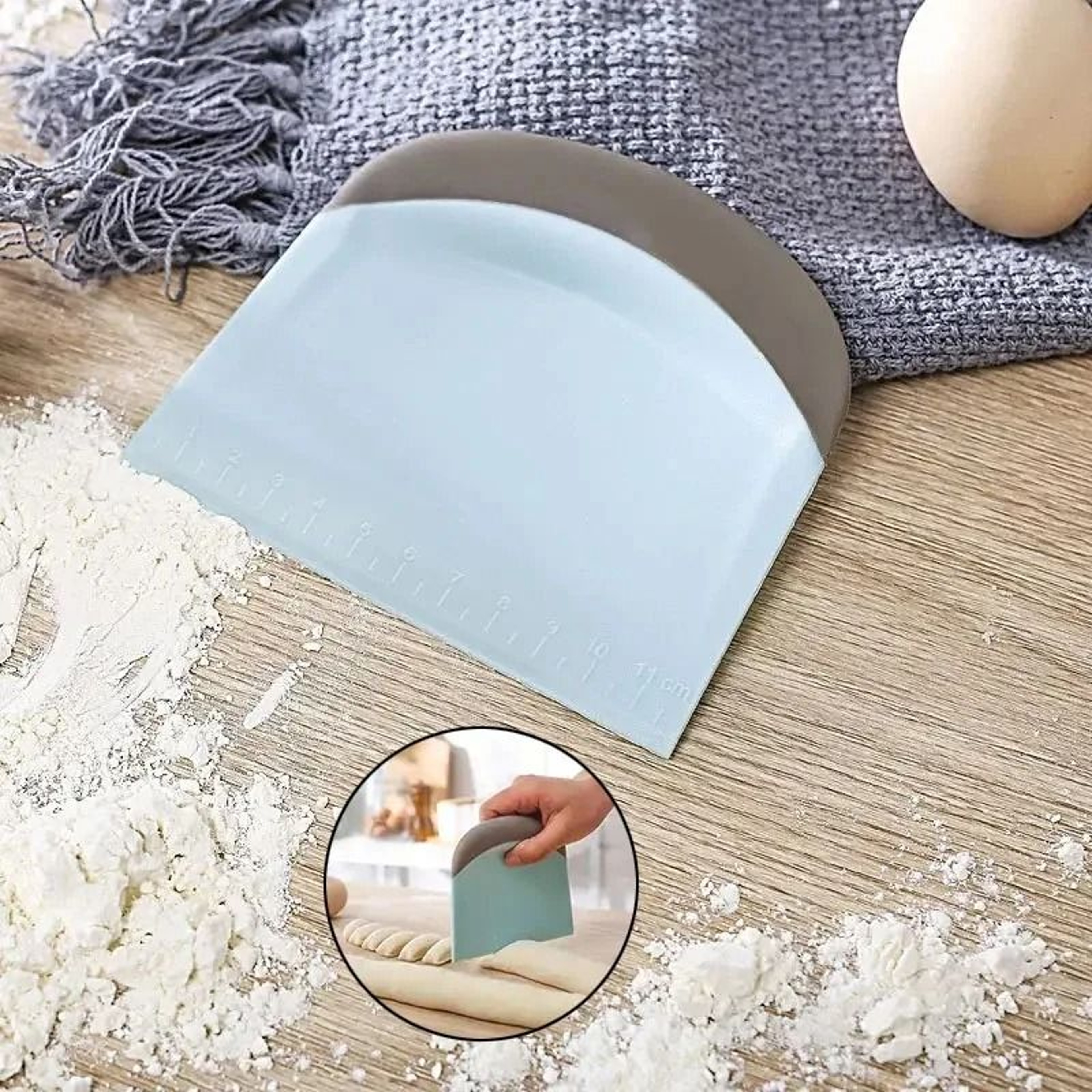 2Piece Multipurpose Dough Scraper And SoftHandle Bench Cutter 2