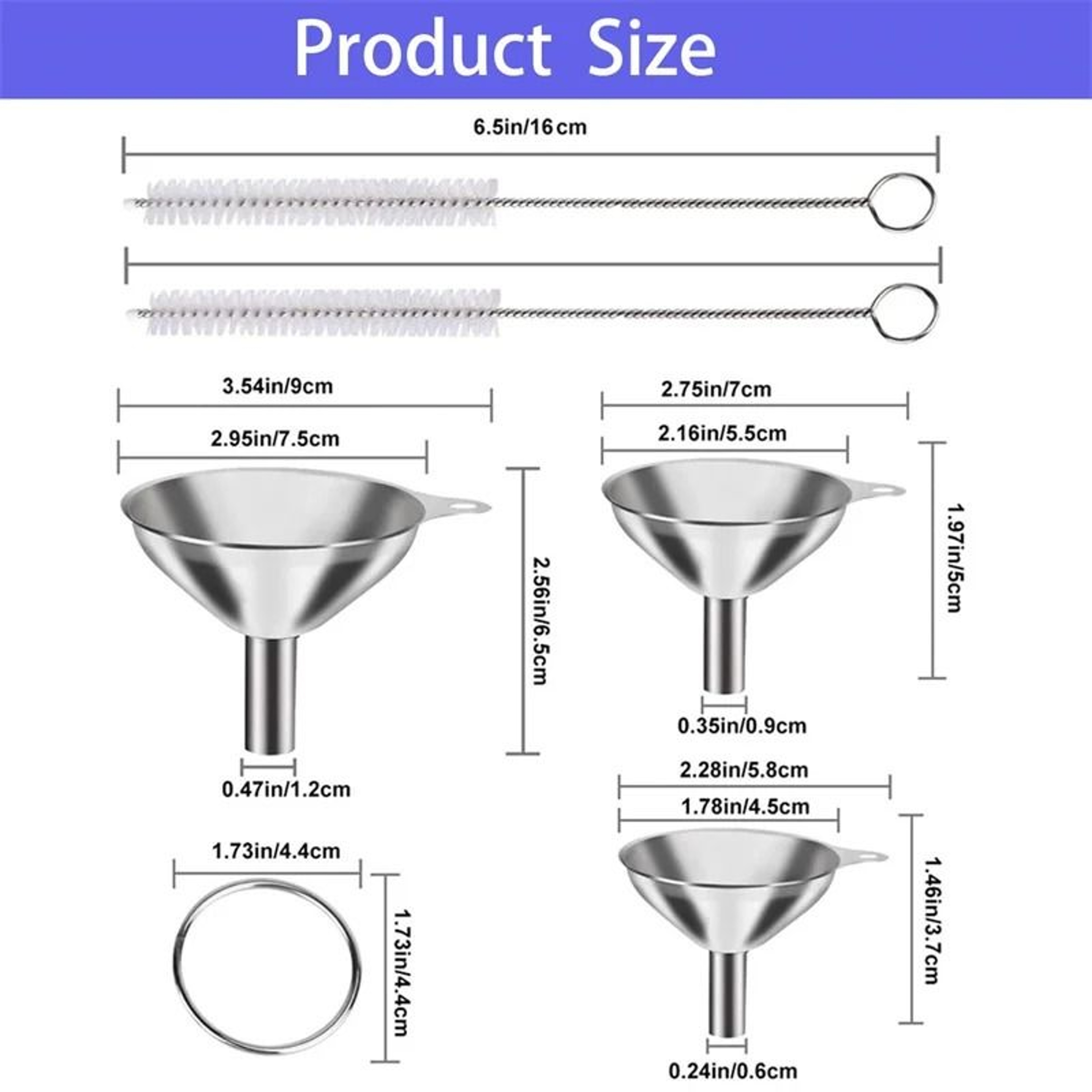 3Piece Premium Stainless Steel Kitchen Funnel Set 1