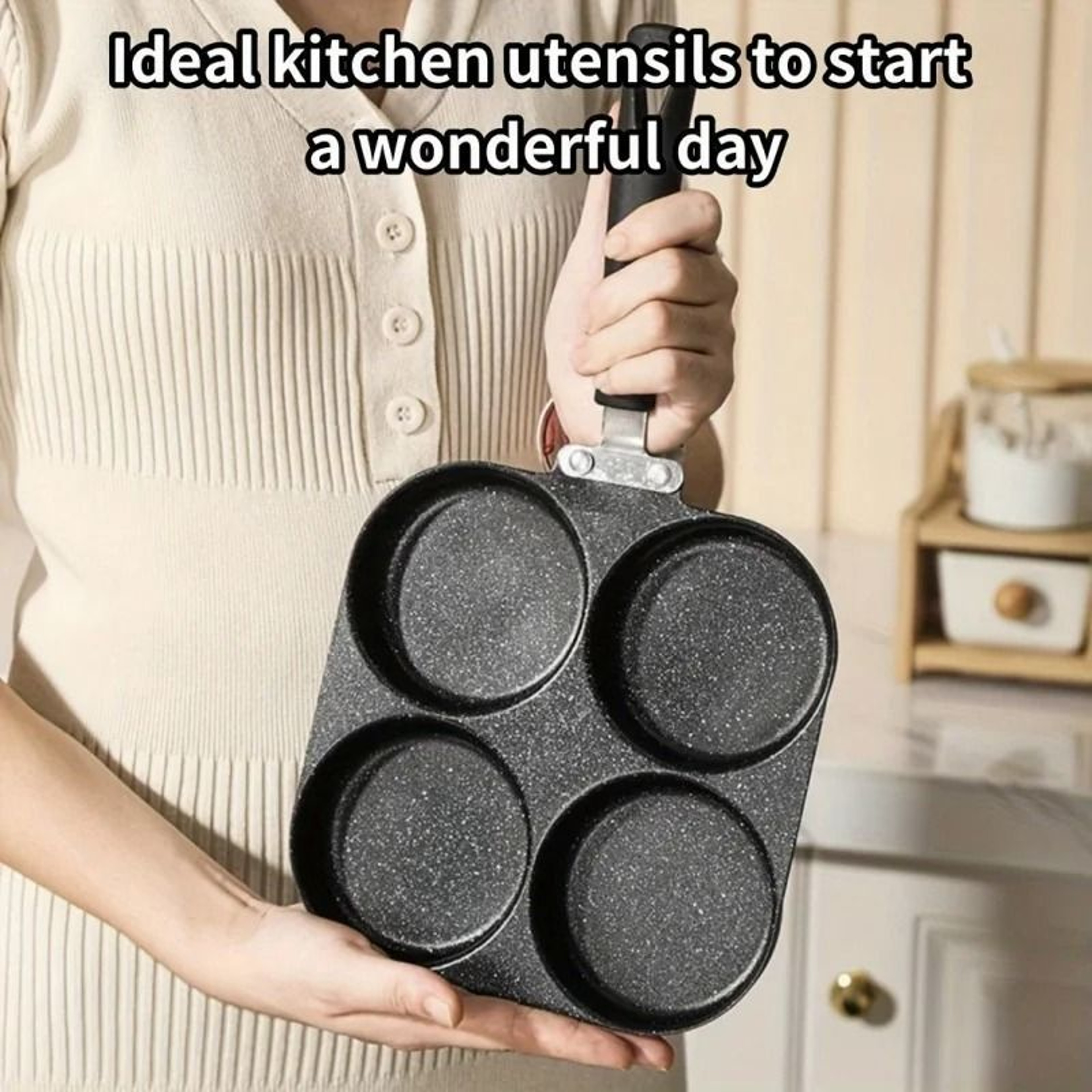 MultiSection Cast Iron NonStick Omelette  Burger Pan 0