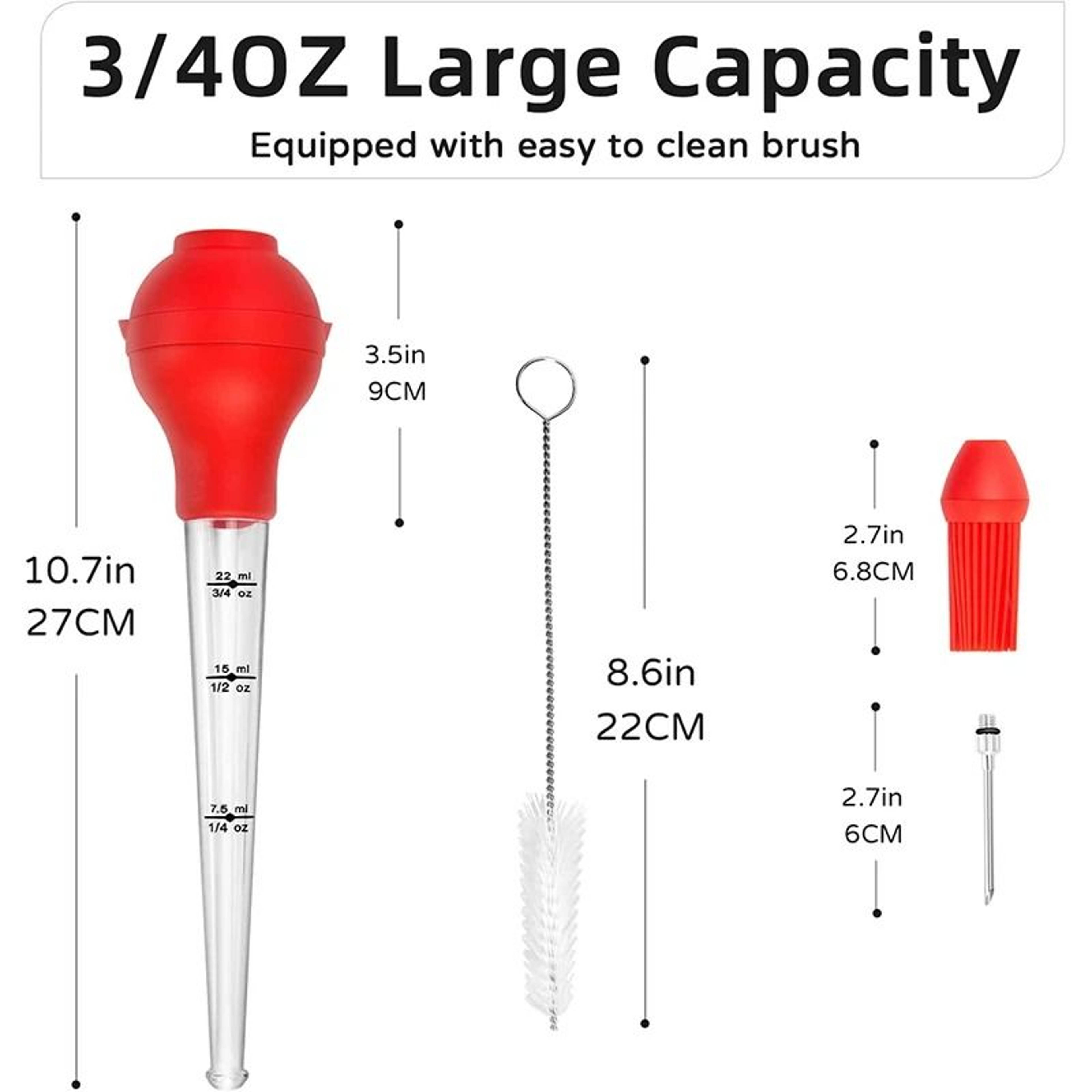 Stainless Steel Turkey Baster  Meat Injector Kit 1