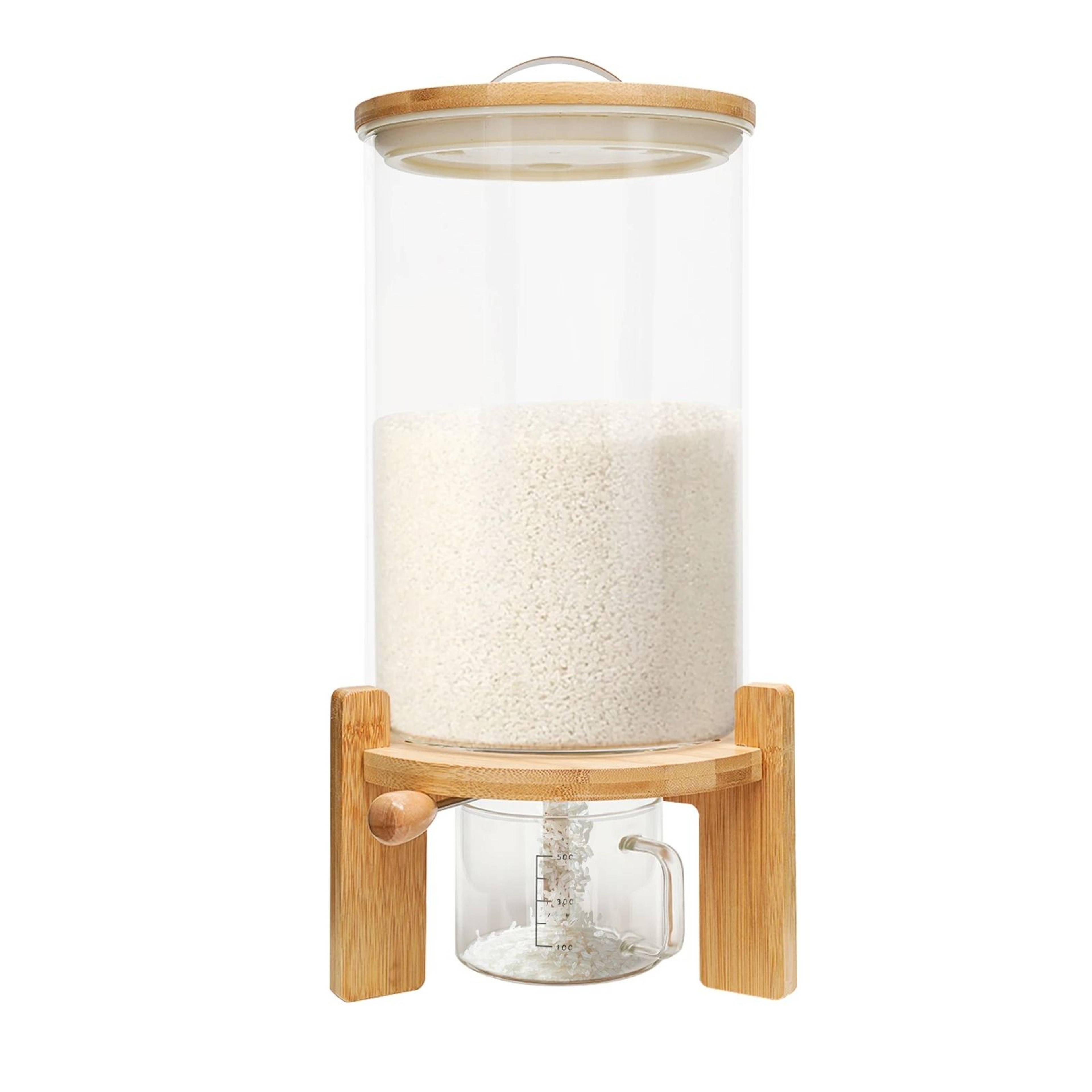 75L Glass Cereal Dispenser  LargeCapacity Grain Storage 0