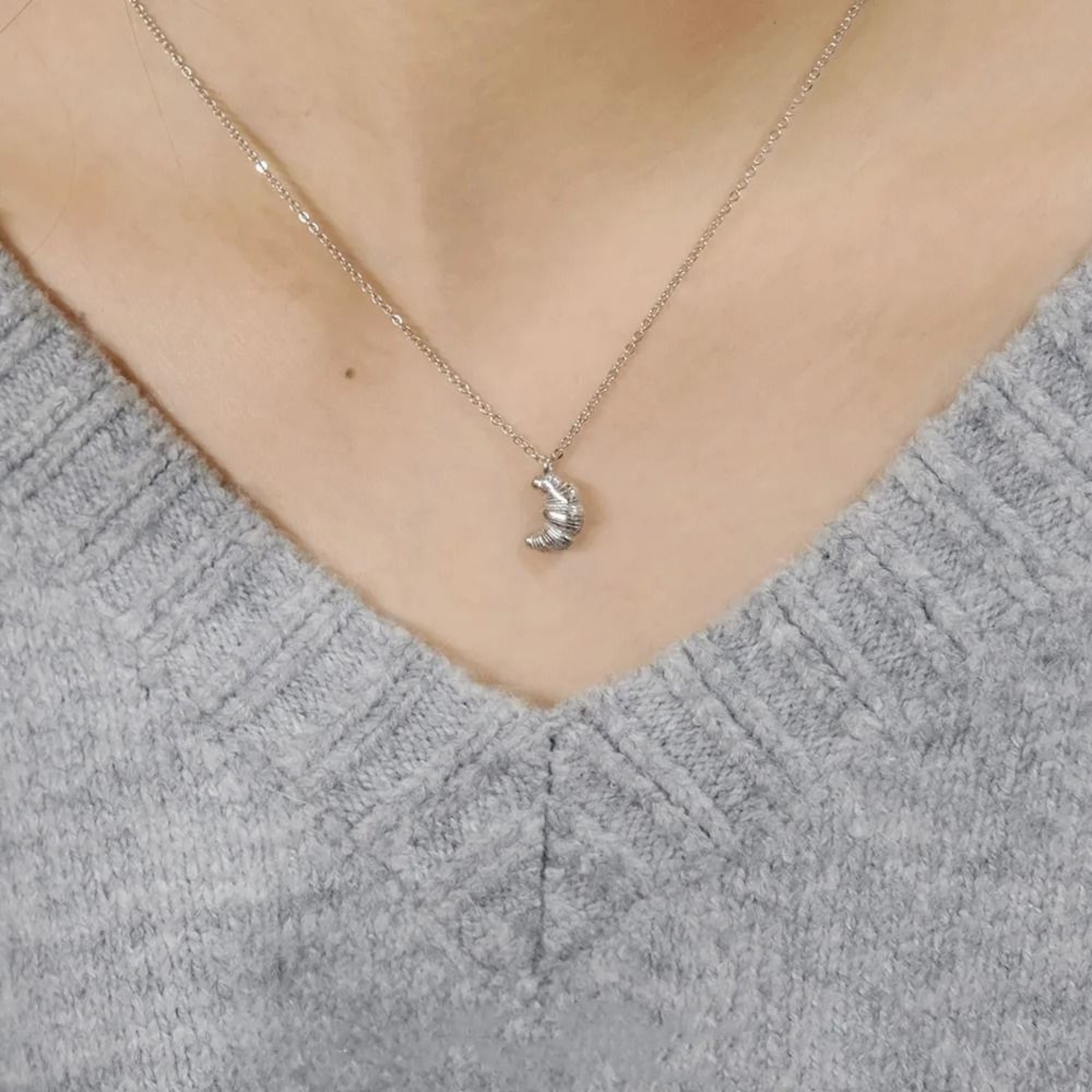 Artisan Geometric Croissant Pendant And Minimalist Gold Choker 1