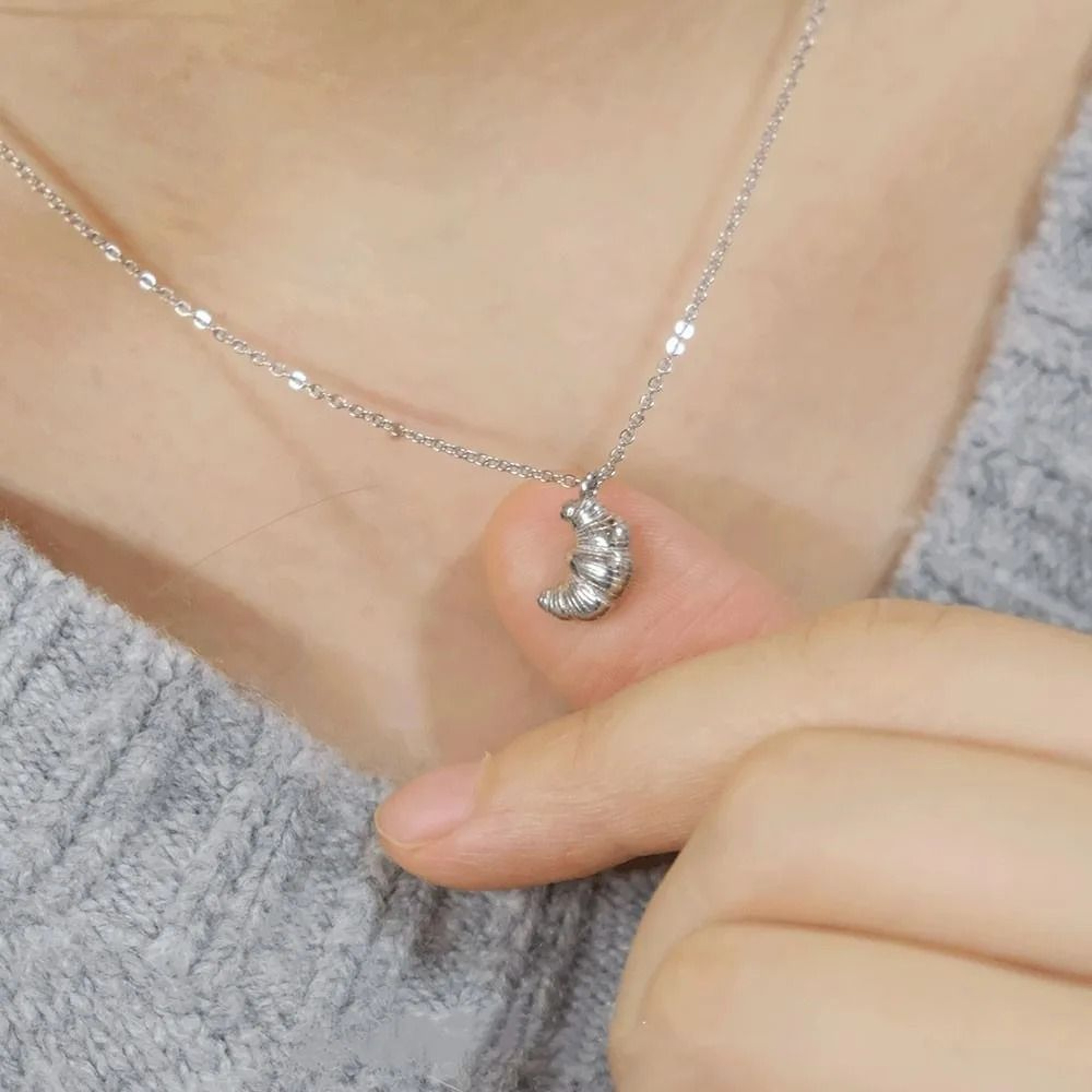 Artisan Geometric Croissant Pendant And Minimalist Gold Choker 5