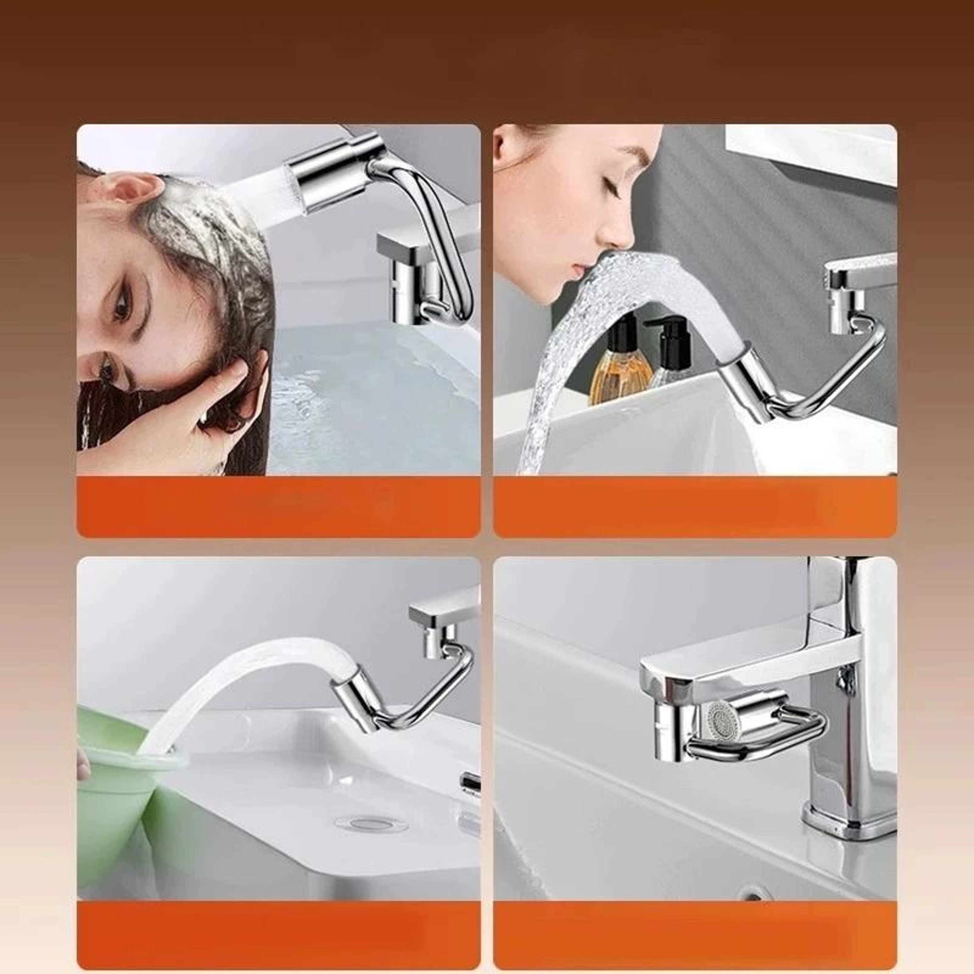1080 Rotatable AntiSplash Faucet Aerator  Universal Bathroom  Kitchen Tap Extender 4