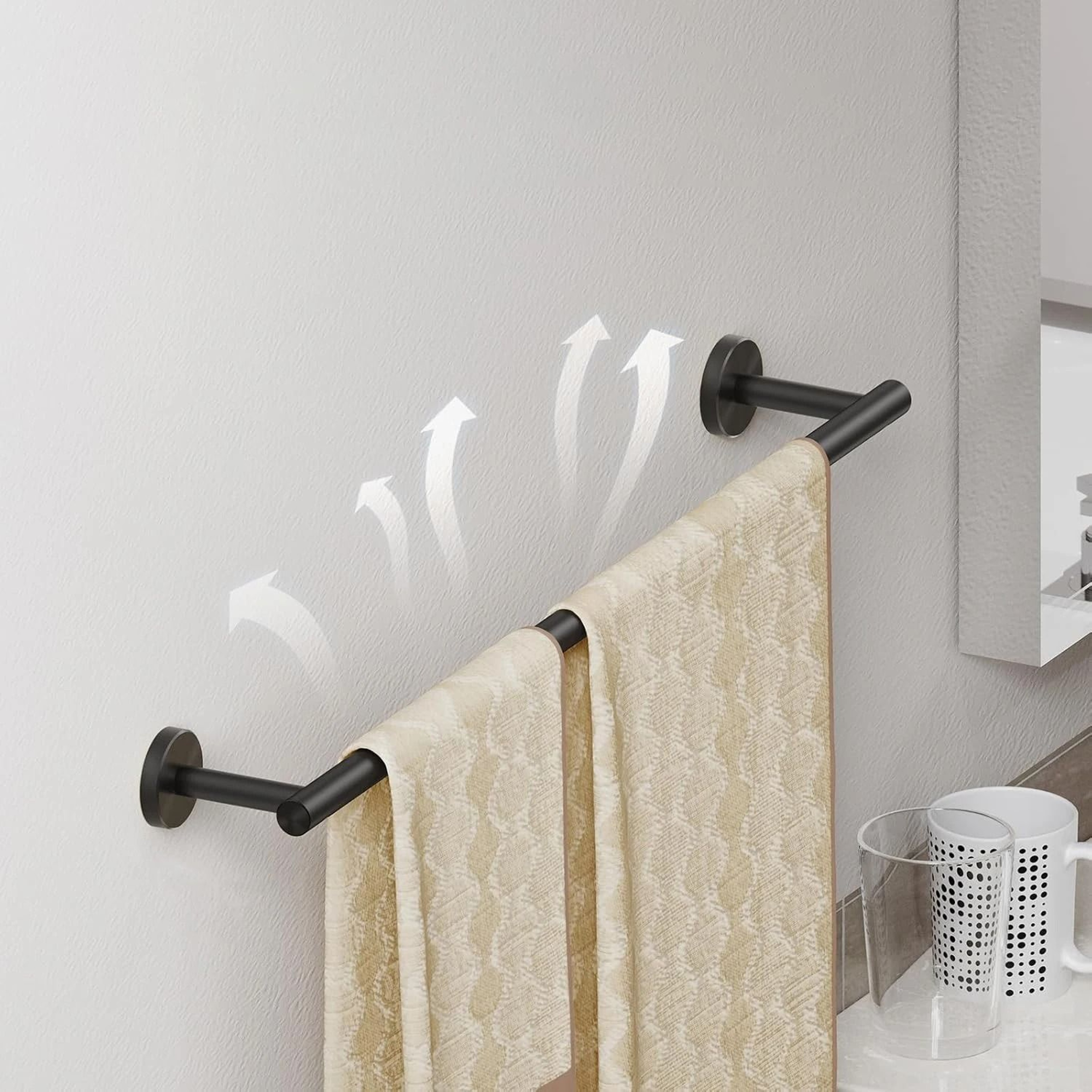 Stainless Steel Towel Bar  Sleek WallMounted Bathroom Holder 1