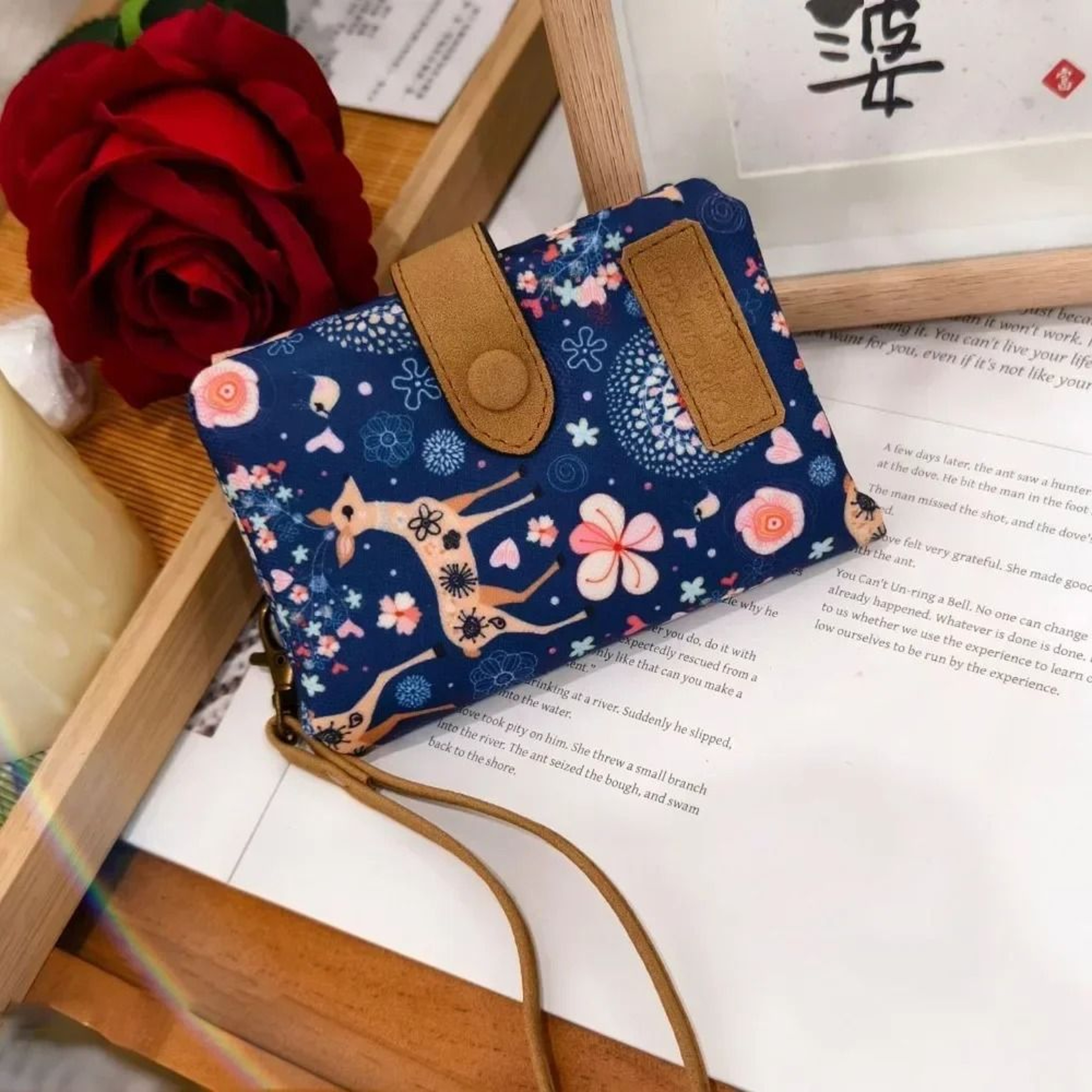 Frosted Print Short Wallet  Cute Zip  Hasp MultiCard Coin Purse 12