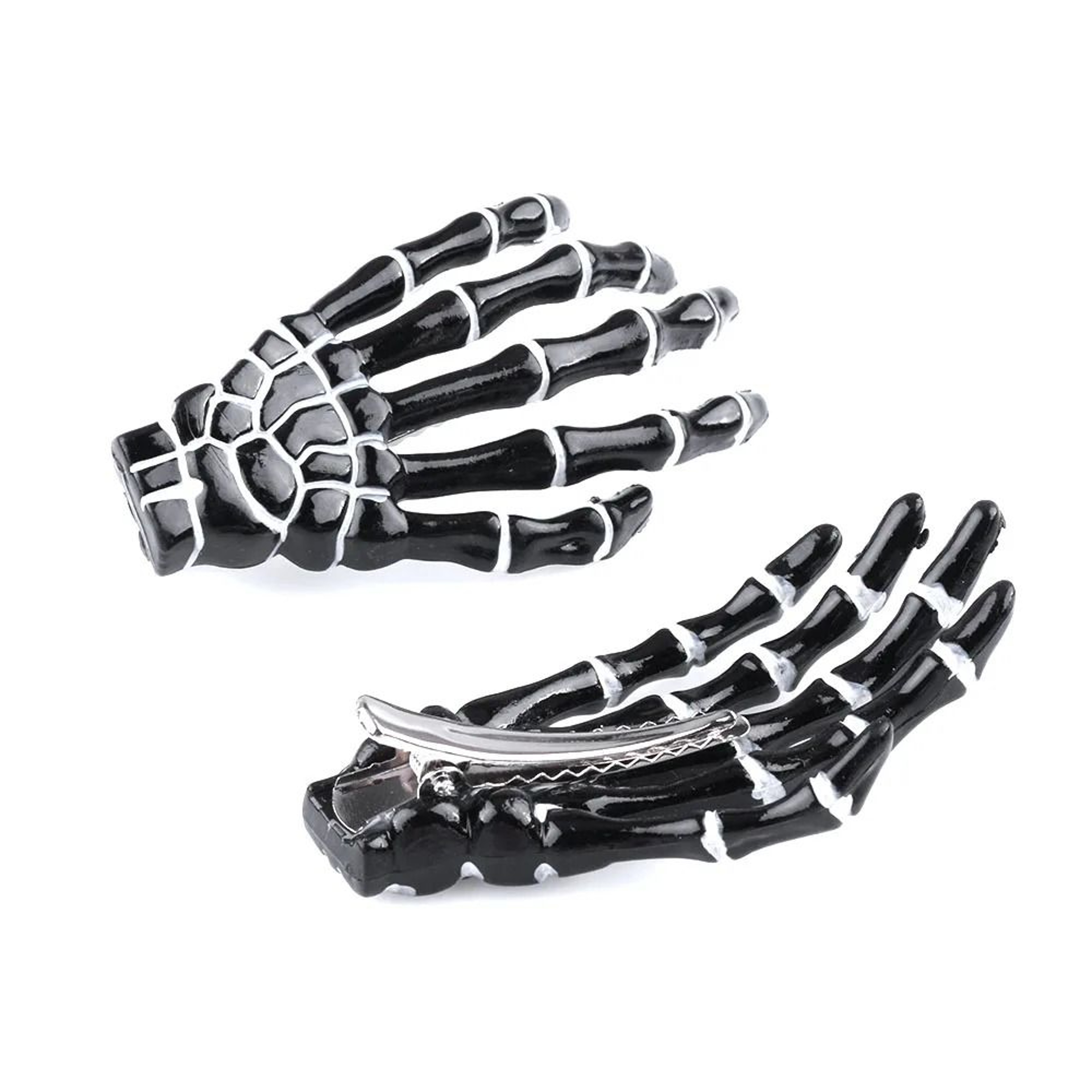 Skull Hand Bone Hairpin Set  2Piece Ghost Skeleton Gripper Hair Clips 7