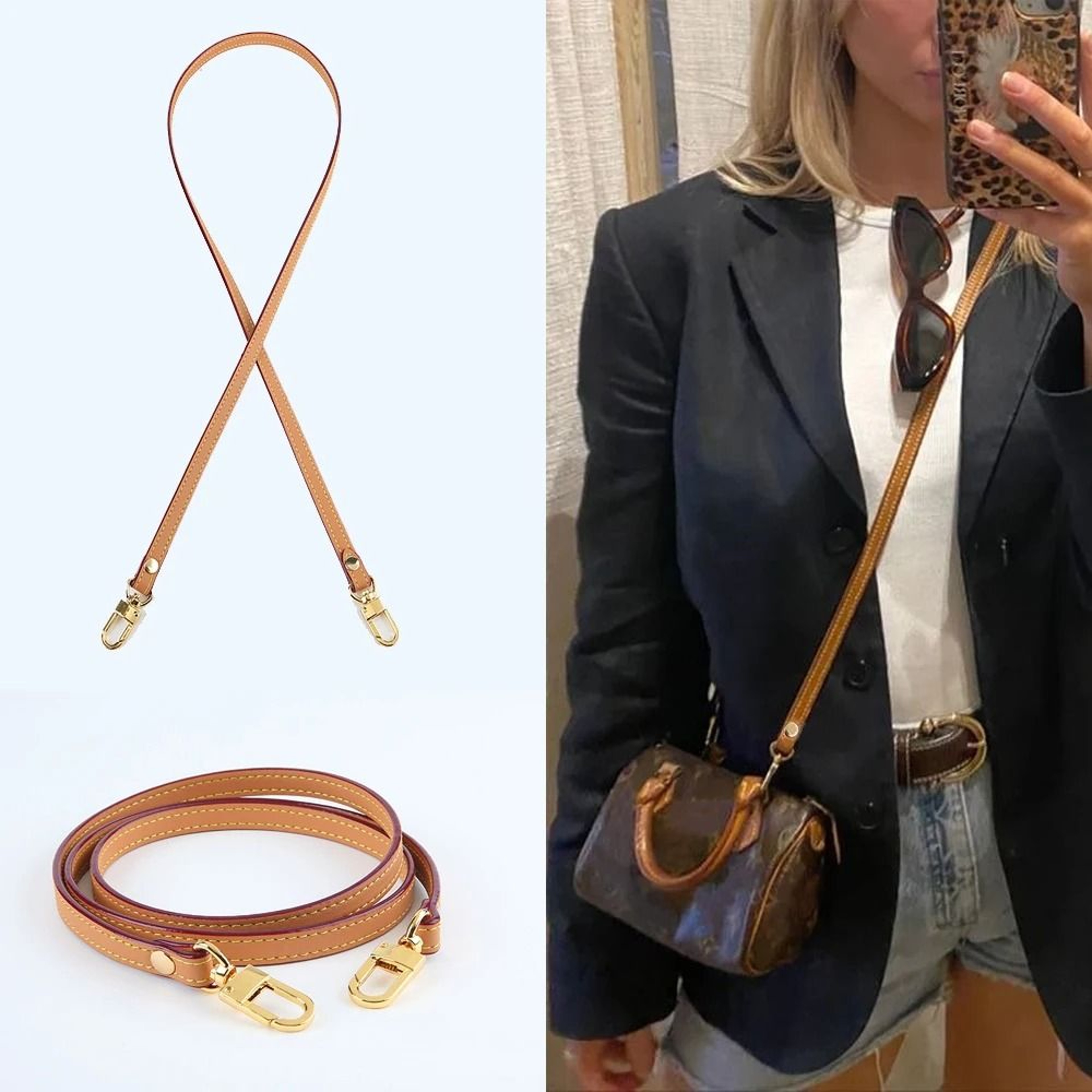 Cowhide Leather Bag Strap  Replacement Shoulder  Crossbody Belt 1