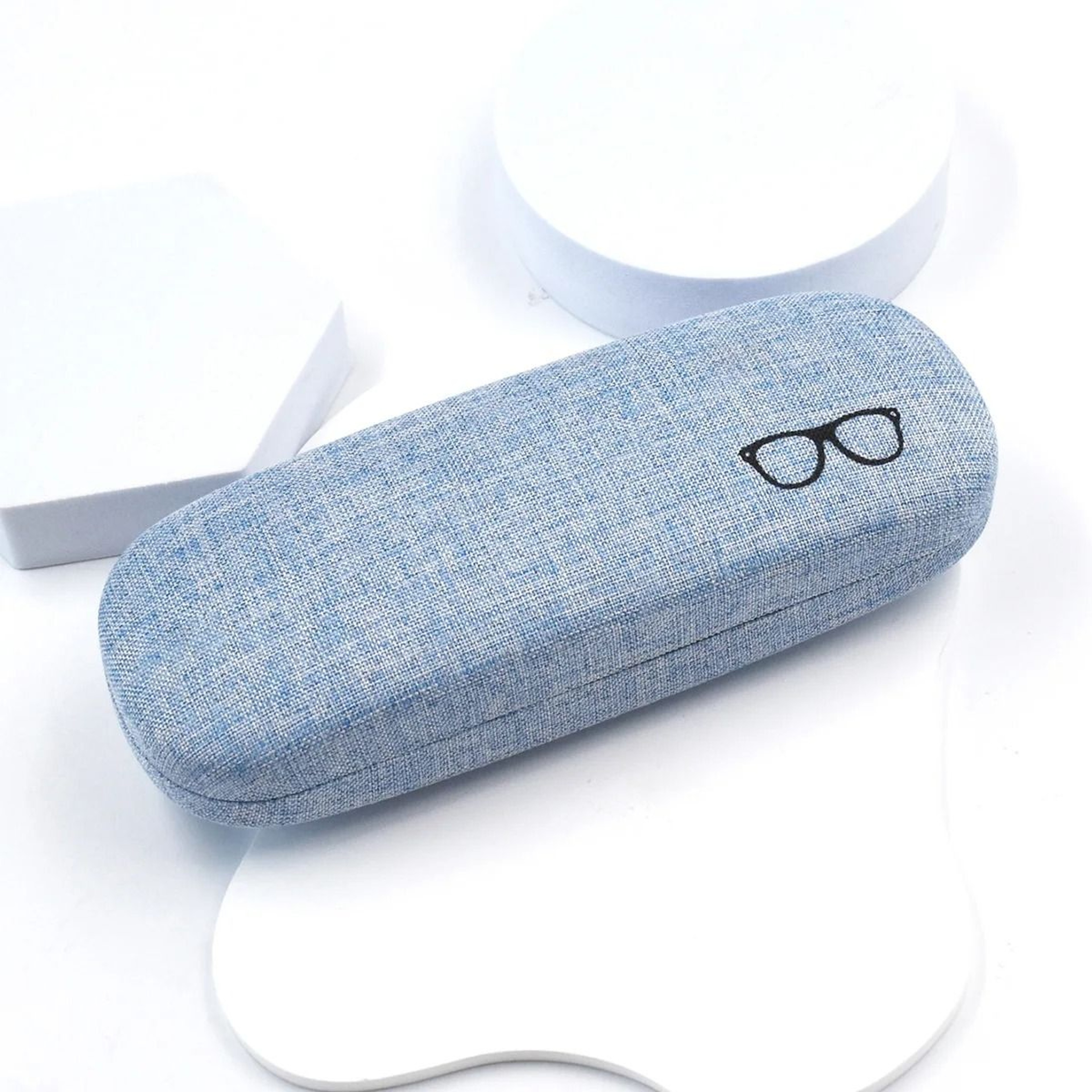 Linen Fabric HardShell Glasses Case  Protective Eyewear Cover For Sunglasses  Spectacles 4
