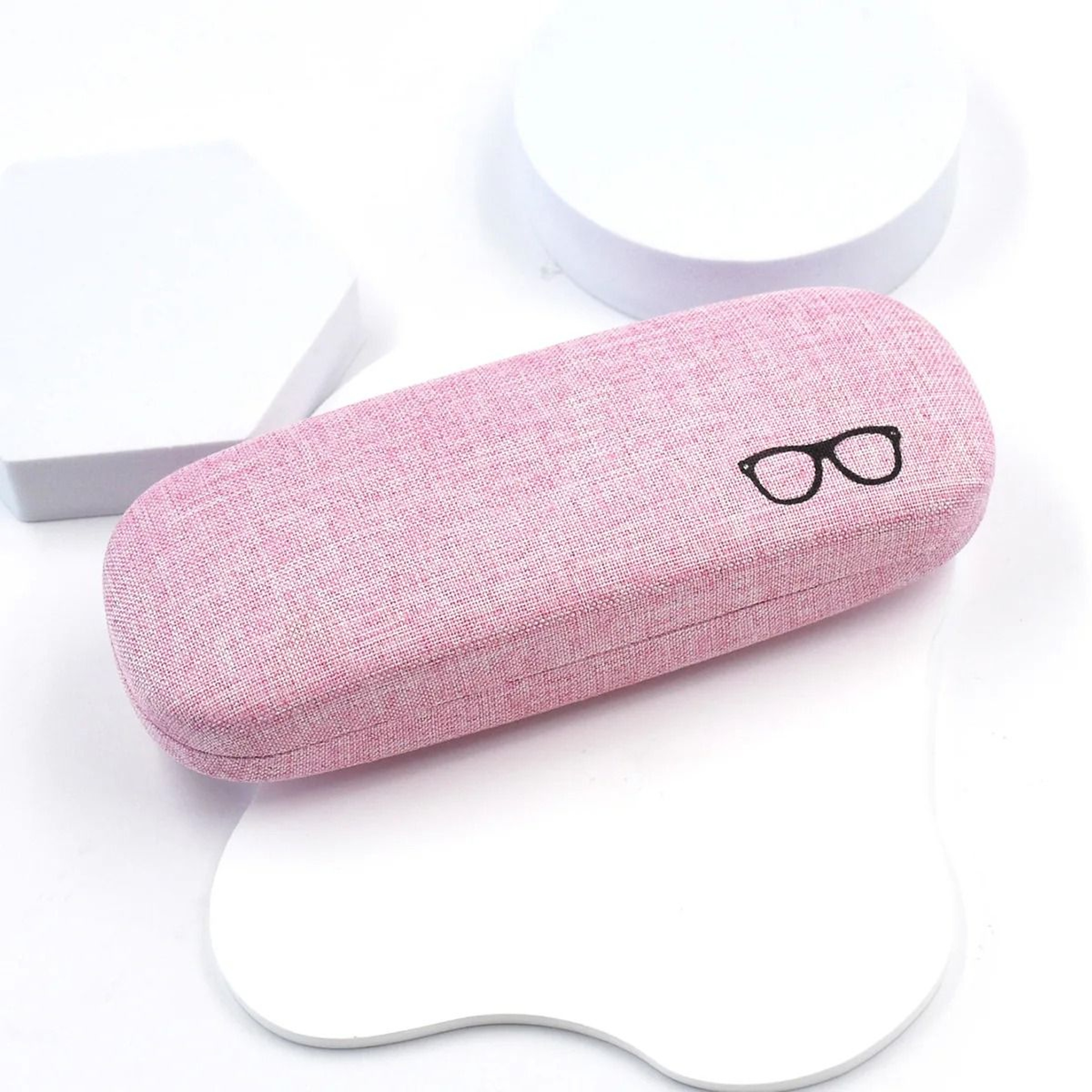 Linen Fabric HardShell Glasses Case  Protective Eyewear Cover For Sunglasses  Spectacles 6