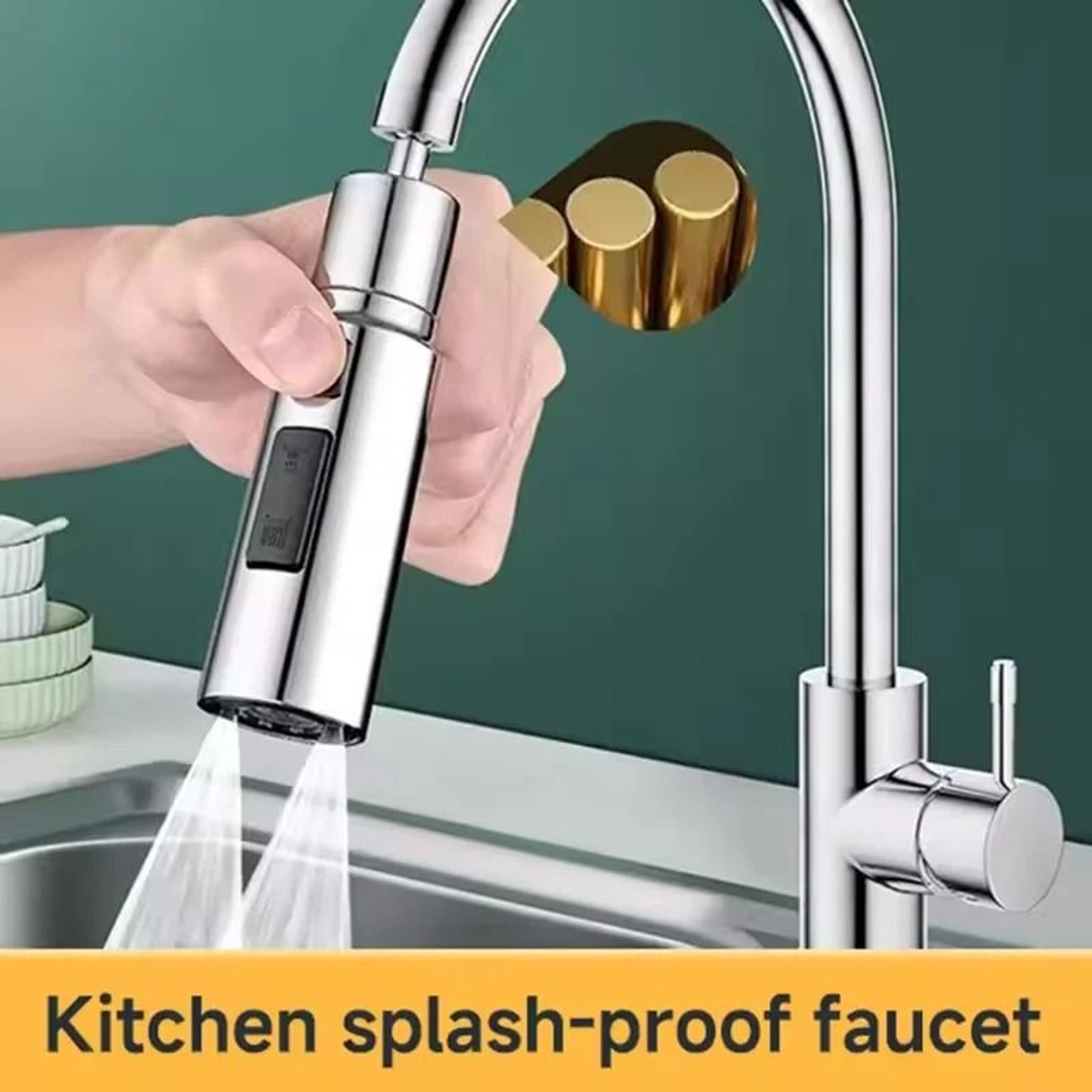 3Mode SplashProof Faucet Head  Universal Metal Extender  Kitchen Aerator 0
