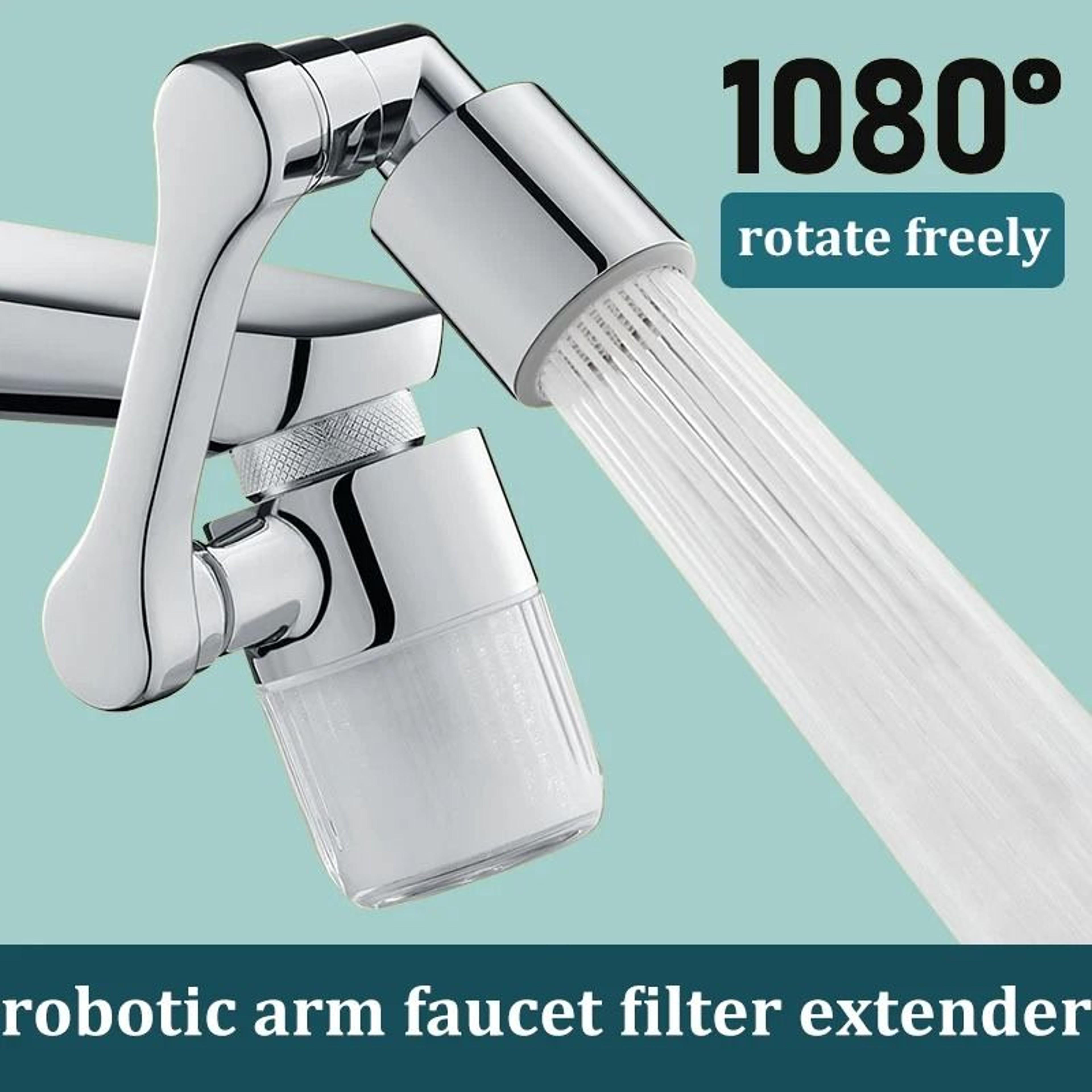 1080 Robotic Arm Faucet Extender  MultiJointed 3D Rotation Filter  SplashProof Aerator 0