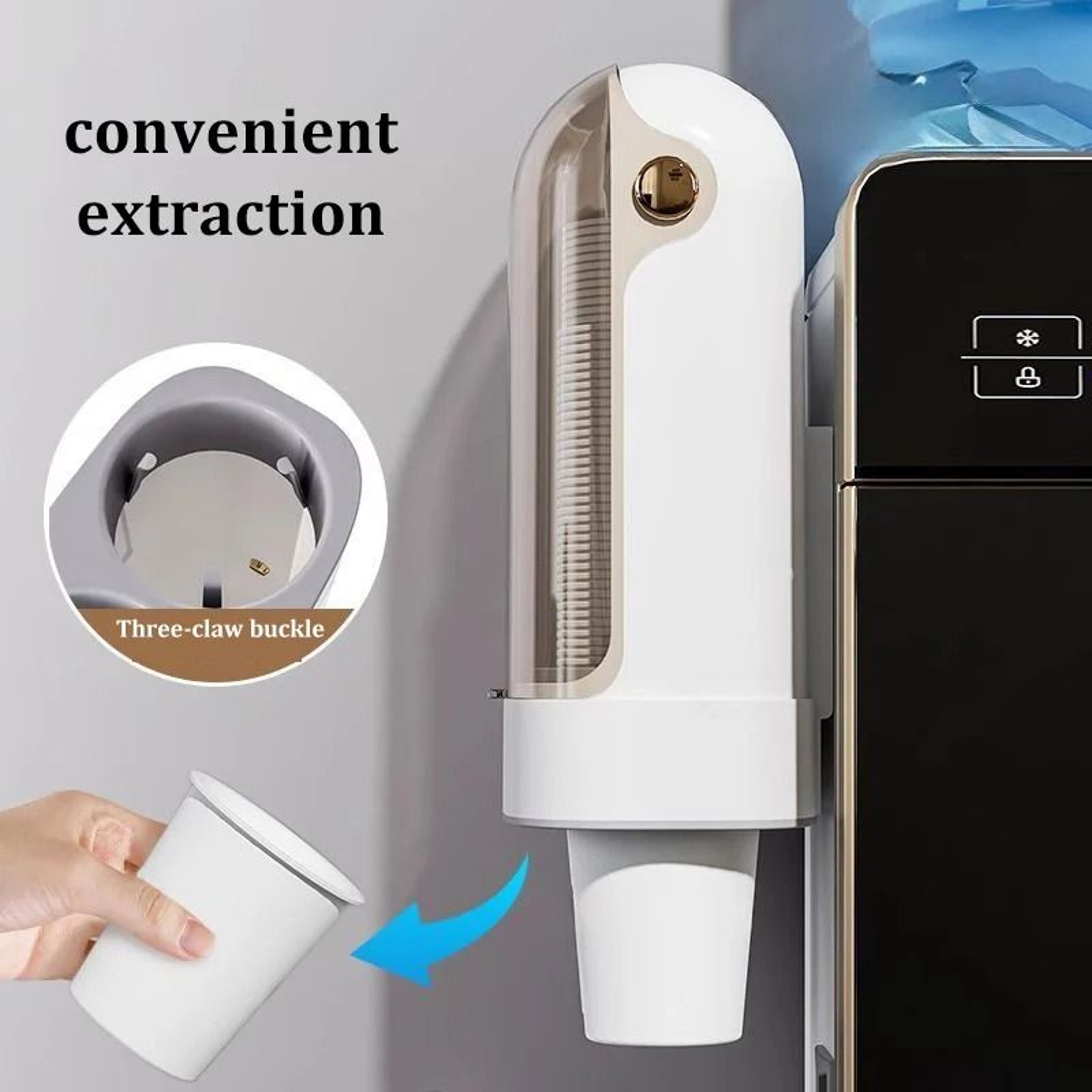 WallMounted NoDrill Cup Dispenser  Dustproof Household Paper Cup Storage Rack 5