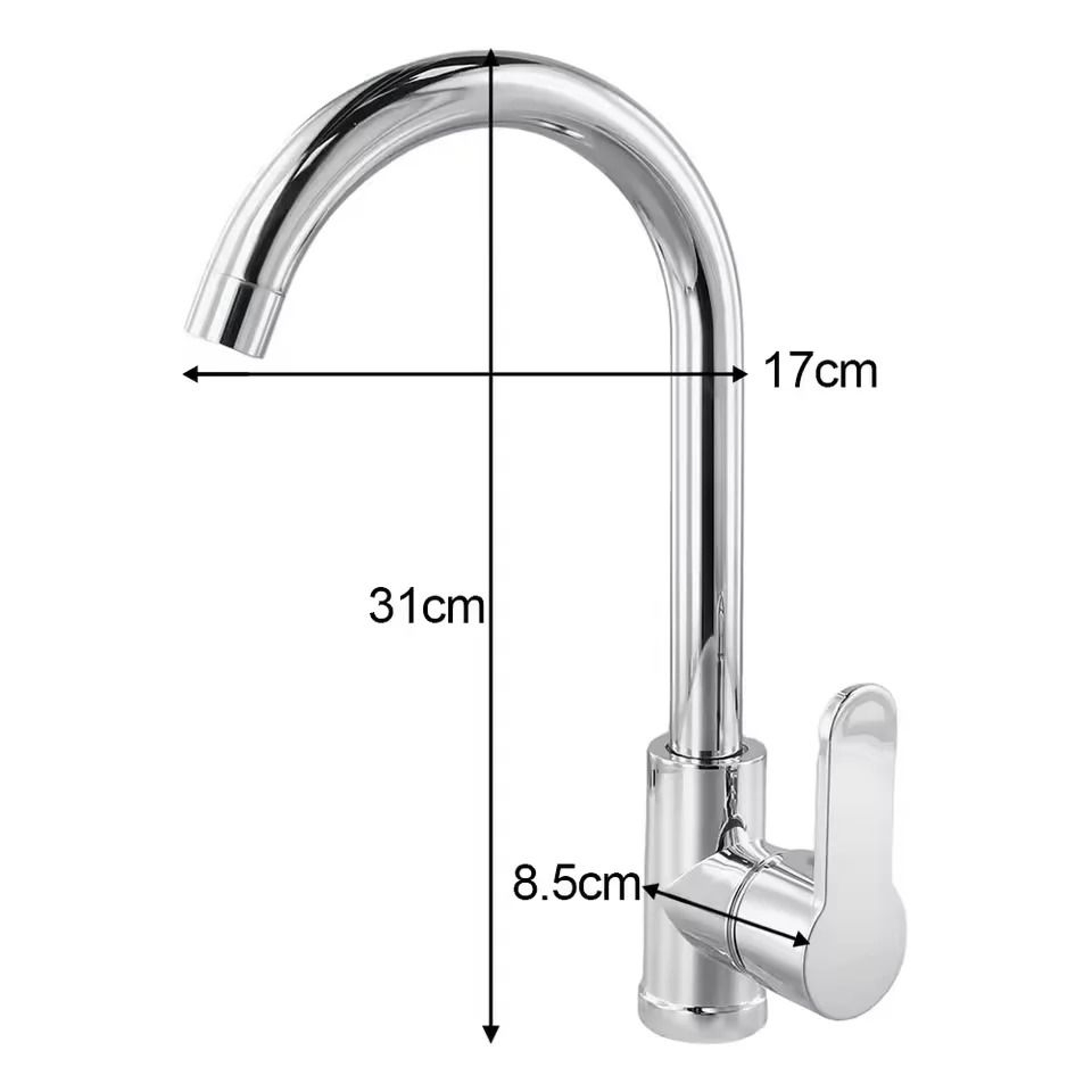 Stainless Steel Kitchen Basin Mixer  HighPressure SplashProof Hot  Cold Faucet 6