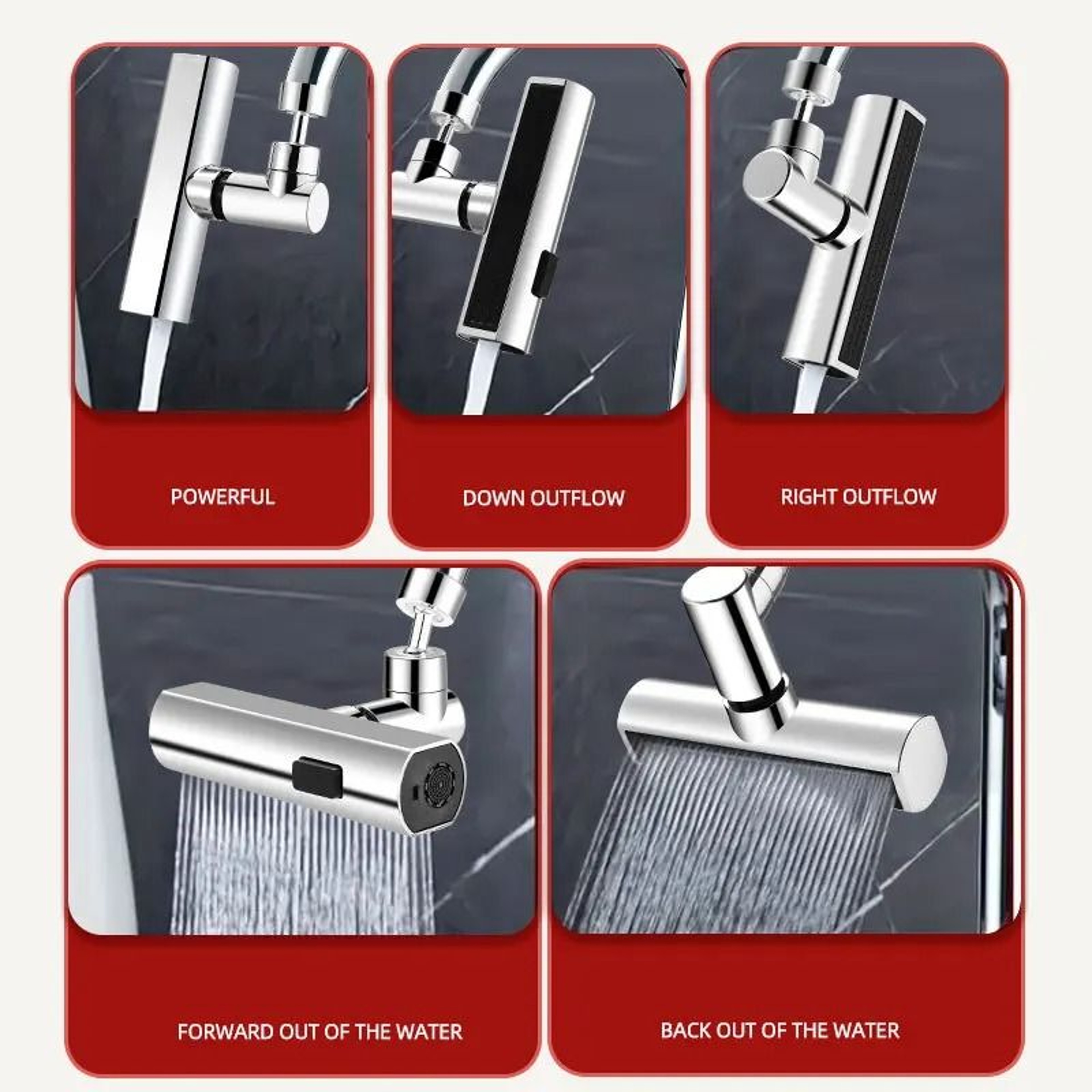 Waterfall Kitchen Faucet Extender  360 Rotating SplashProof Artifact  HighFlow Aerator 3
