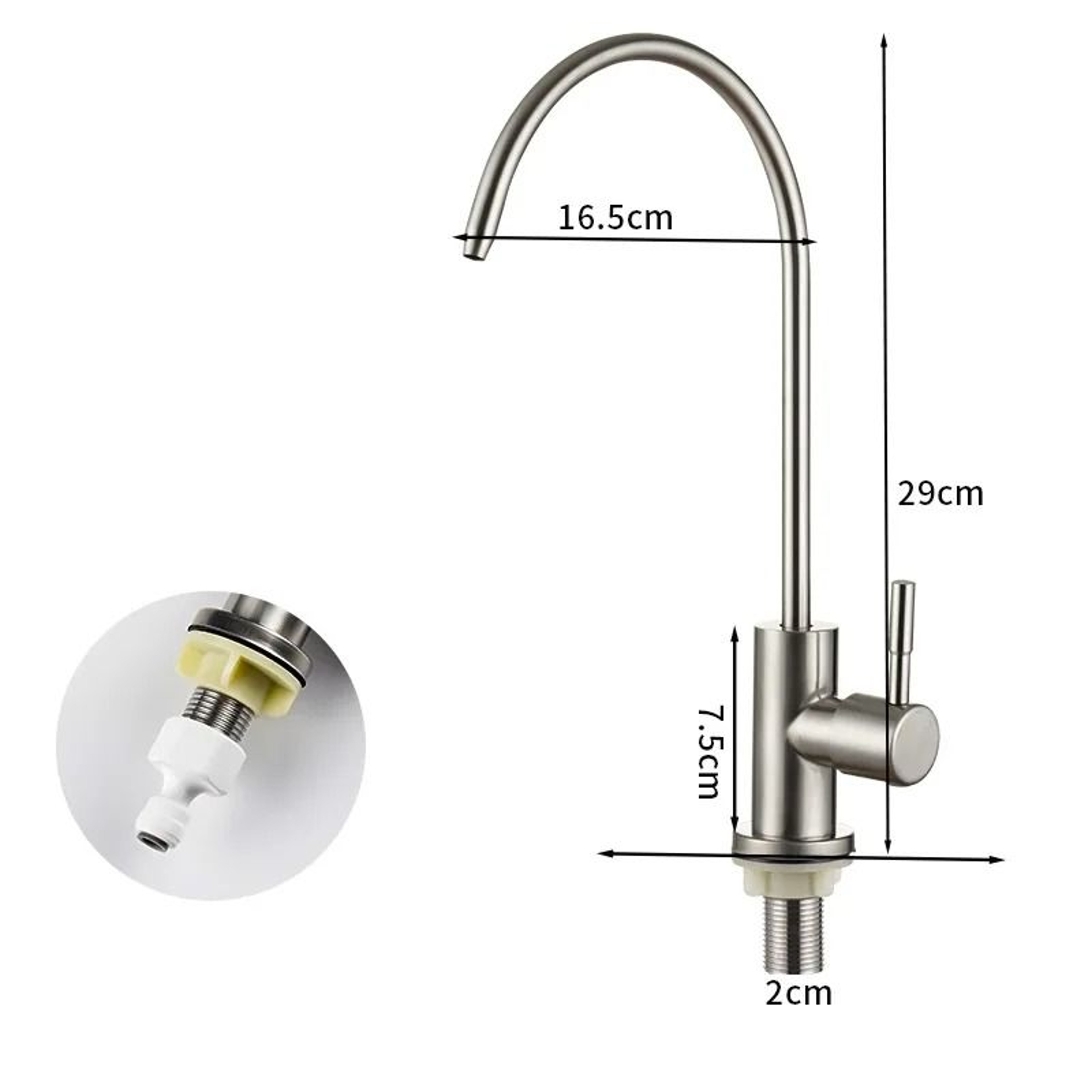 304 Stainless Steel Direct Drinking Faucet  Pure Water Dispenser HighArch Filtration Tap 8