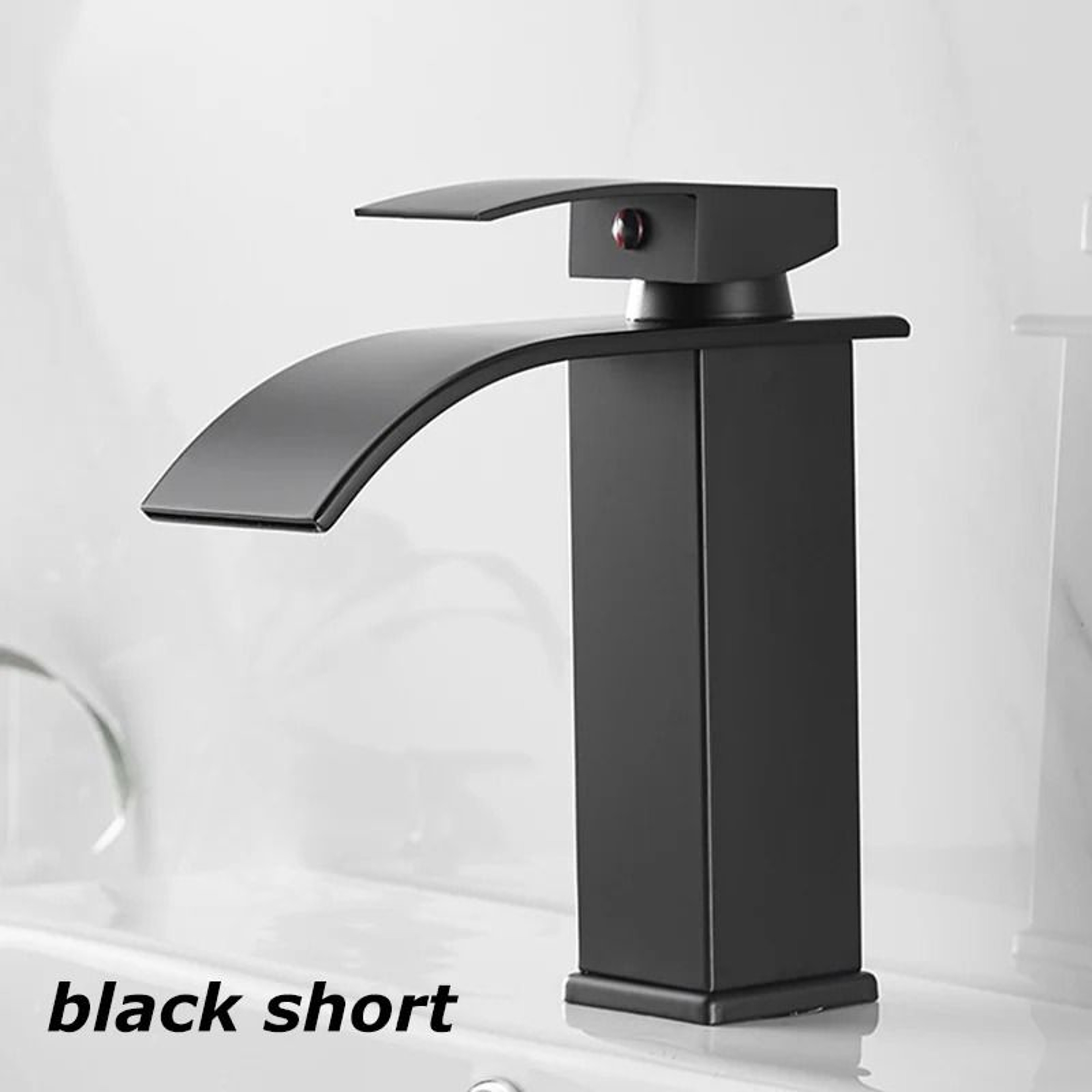 Luxury Waterfall Basin Mixer  Hot  Cold DualControl Square Waterfall Faucet 6