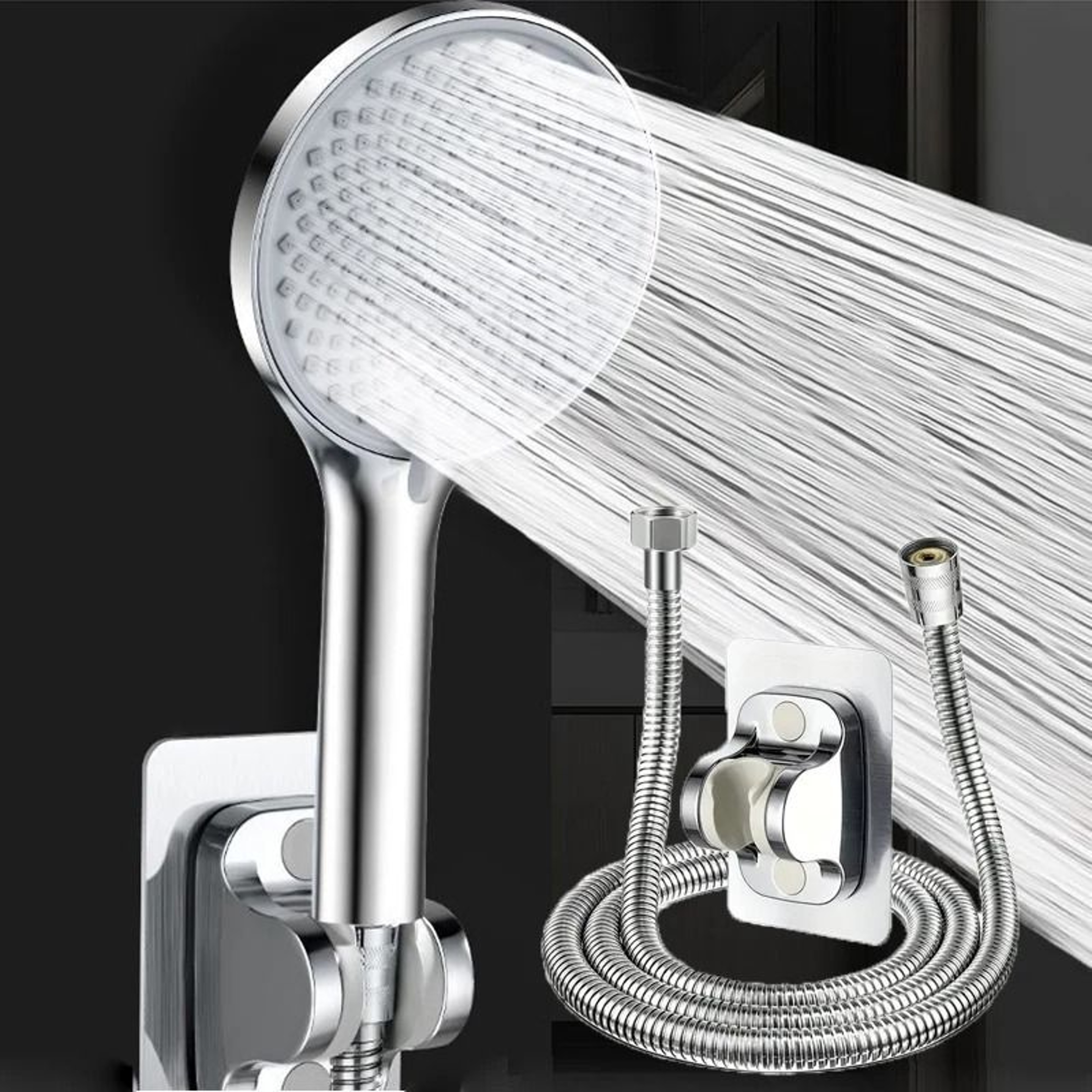 3Mode HighPerformance Shower Combo  Oversized Rainfall  HighPressure Handheld Set 0