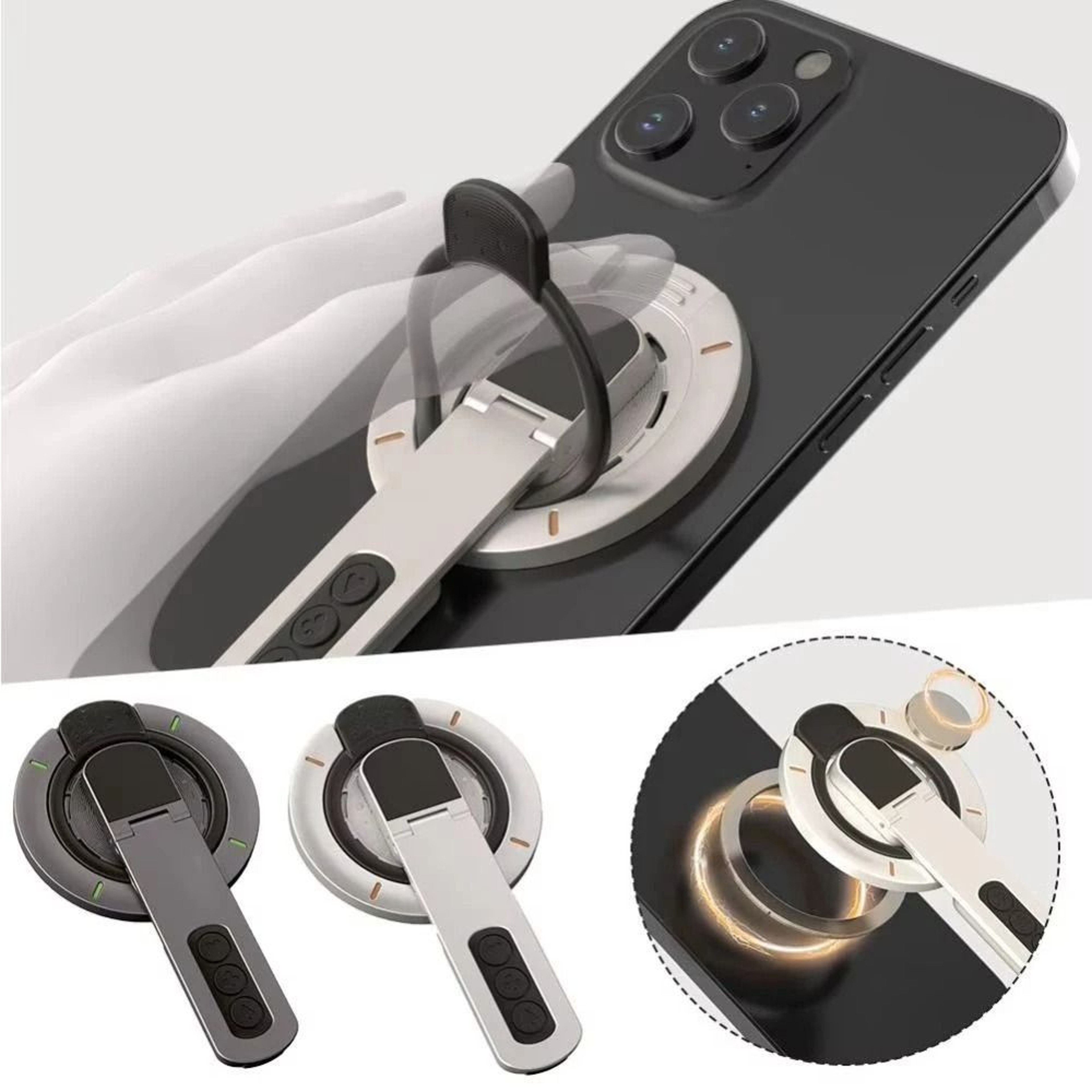 Universal DoubleSided Magnetic Finger Ring  360 Rotating Smartphone Stand 0