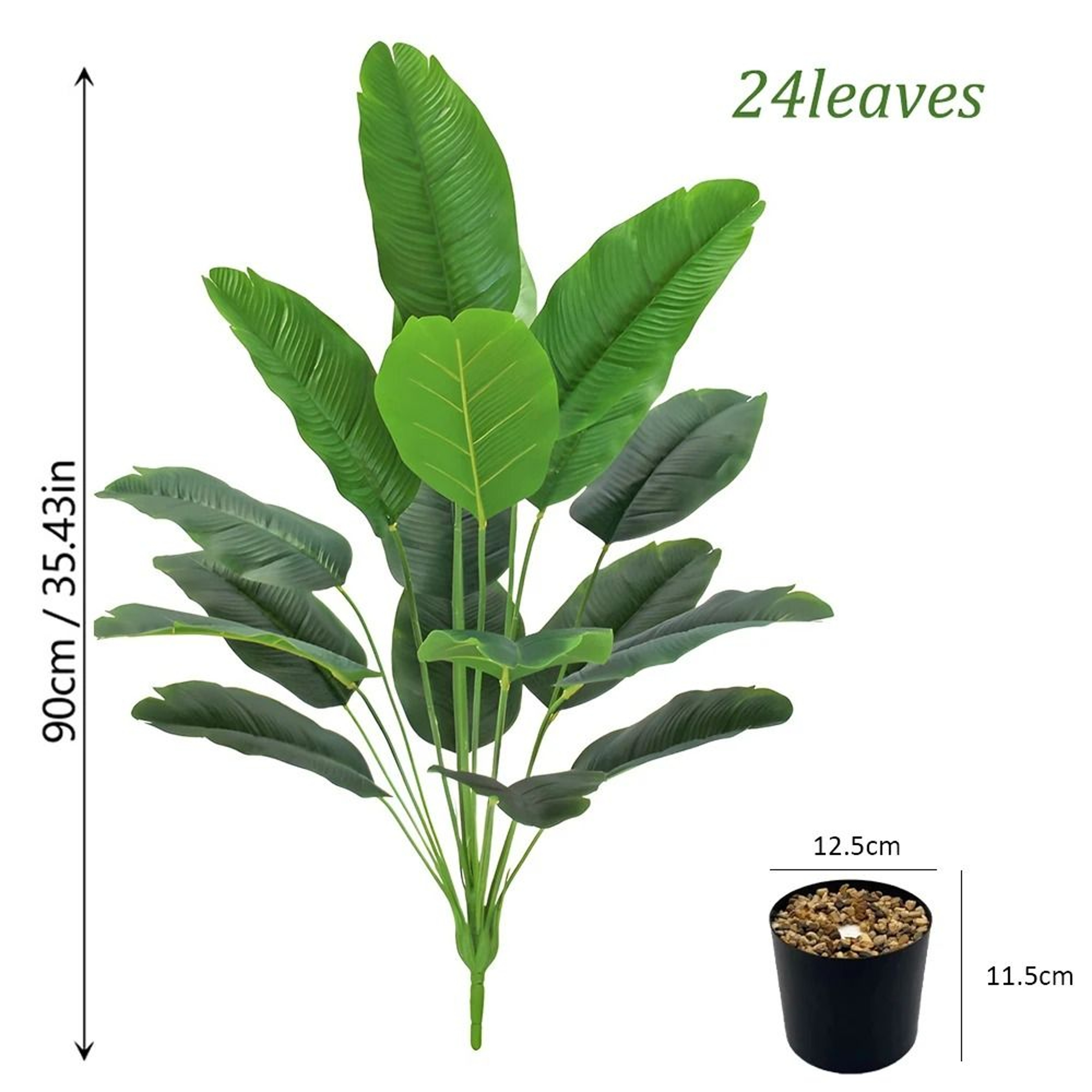 Realistic 24Leaf Artificial Areca Palm Tree  Indoor Tropical Greenery 6