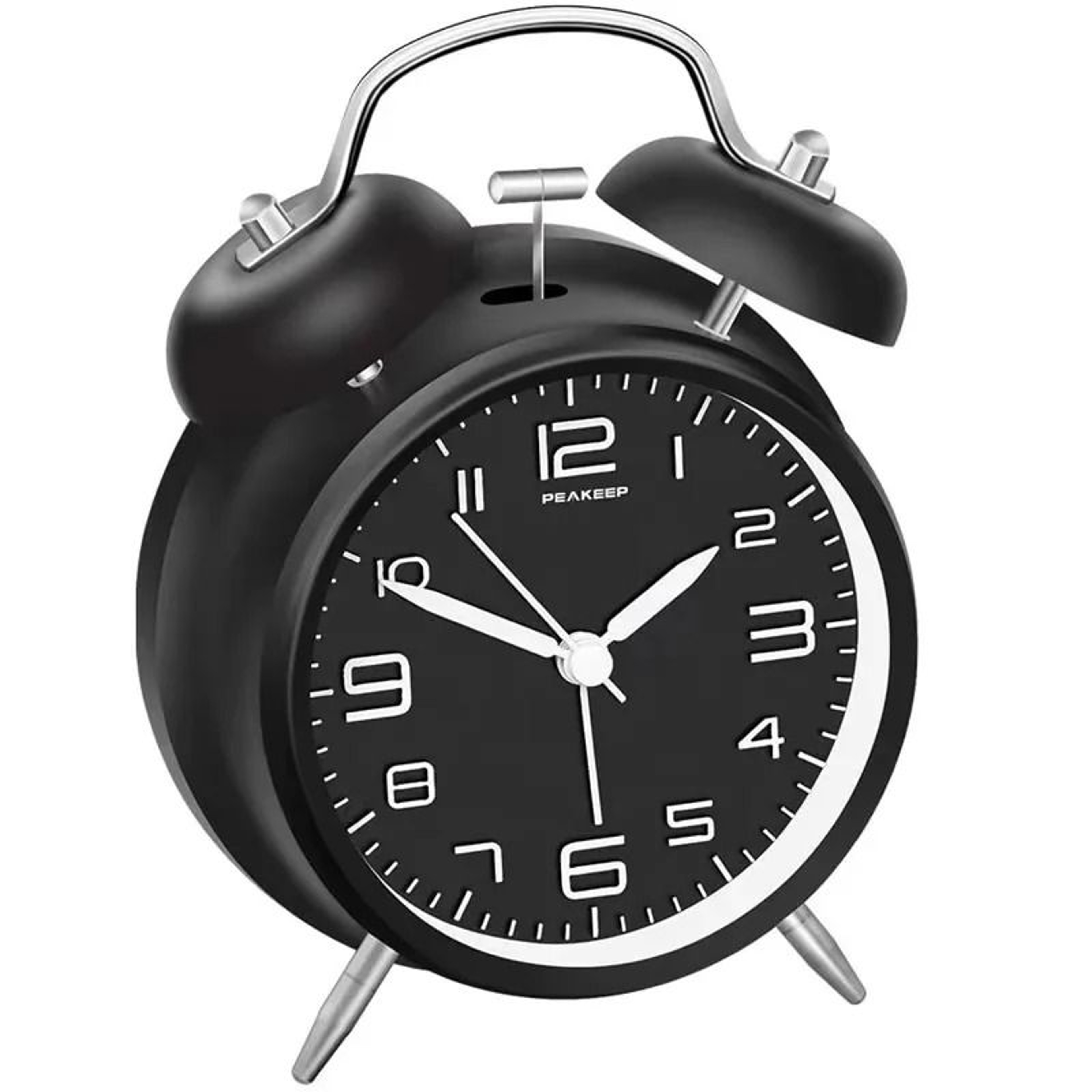 Twin Bell Loud Alarm Clock  Retro Metal Frame  3D Dial With Smart Backlight 8