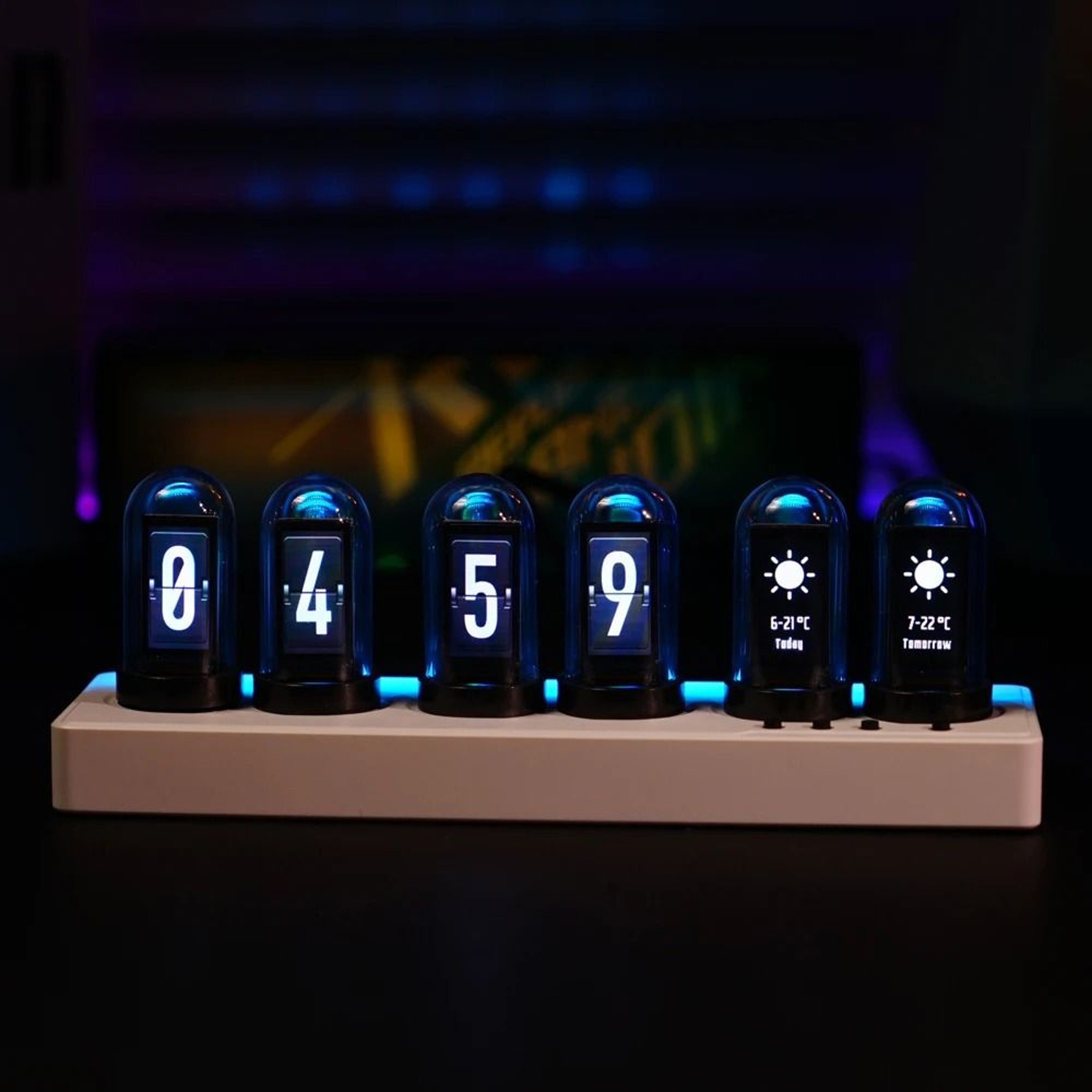 Smart WiFi IPS Nixie Tube Clock  Customizable RGB Desktop Art 3