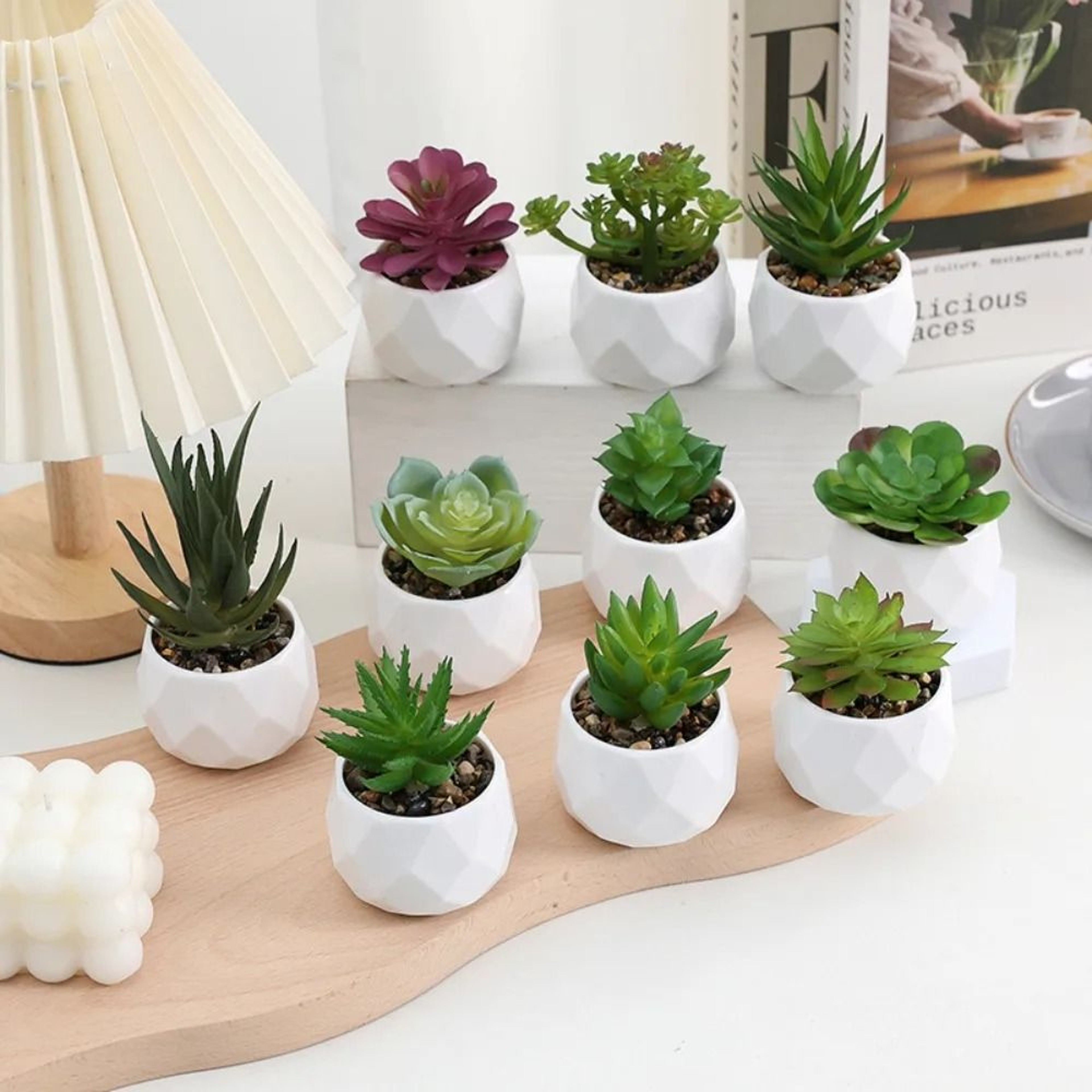 Artificial Succulent Bonsai  Mini Simulation Evergreen Decor 0
