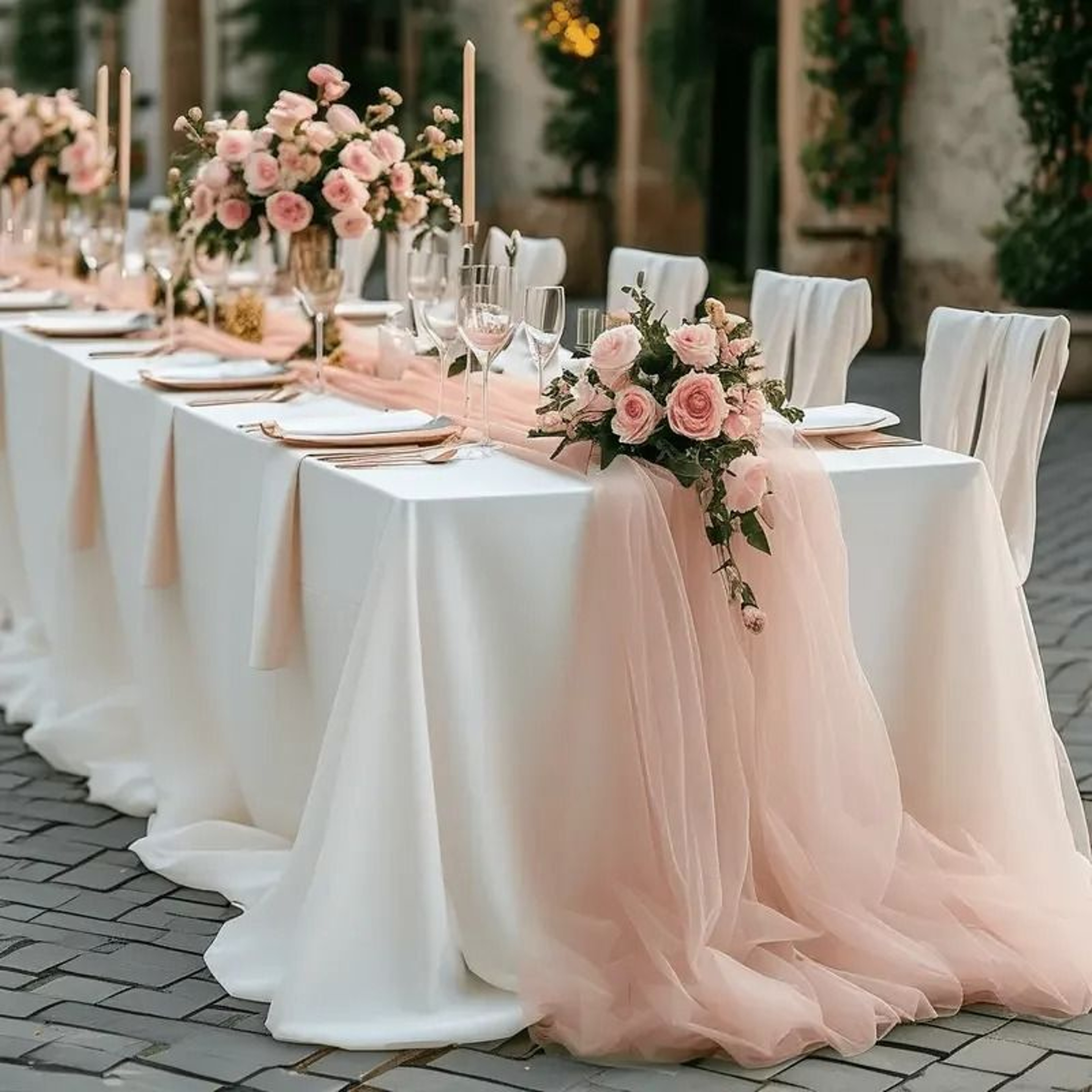 Gauze Sheer Table Runner  Elegant Arch  Event Decor 0
