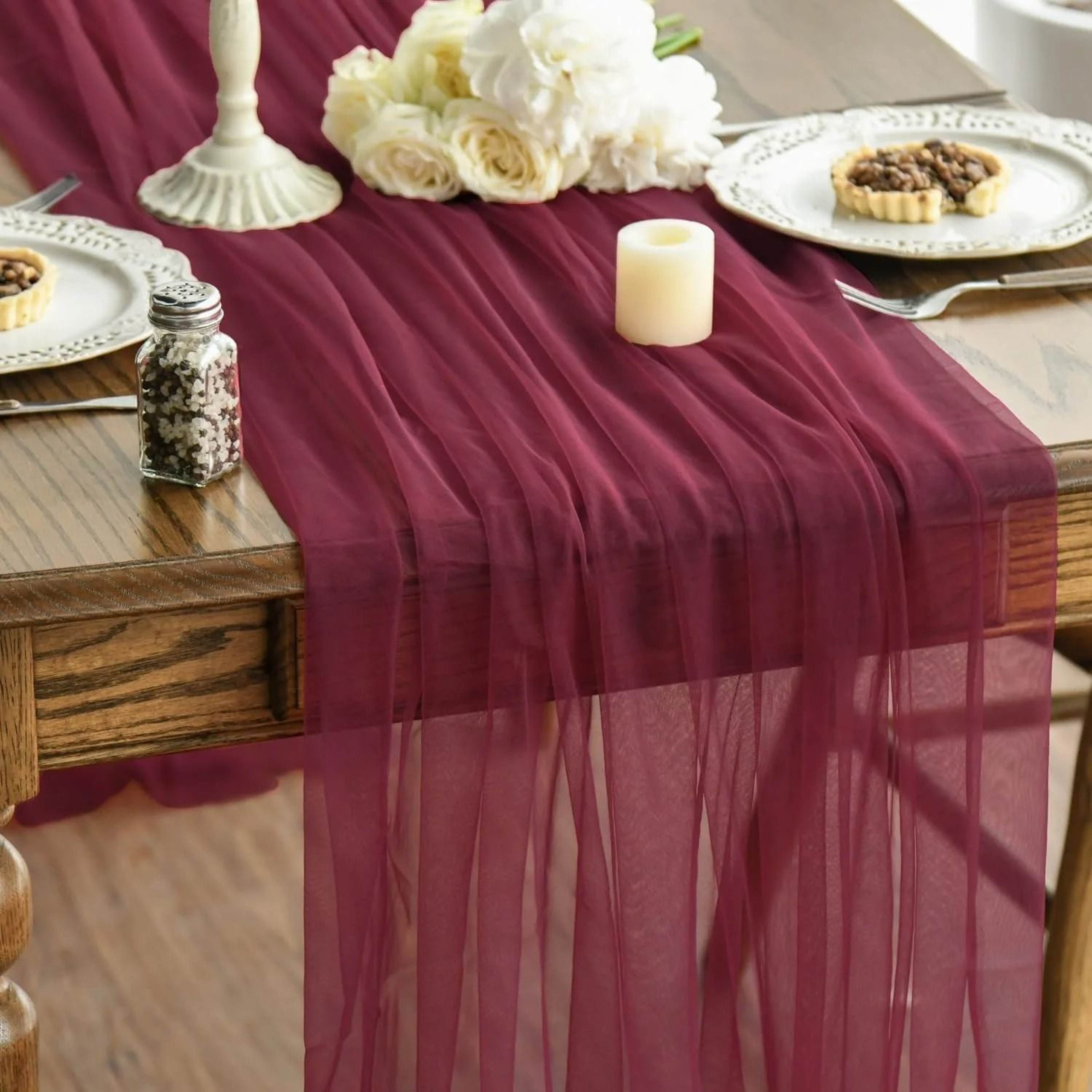 Gauze Sheer Table Runner  Elegant Arch  Event Decor 13