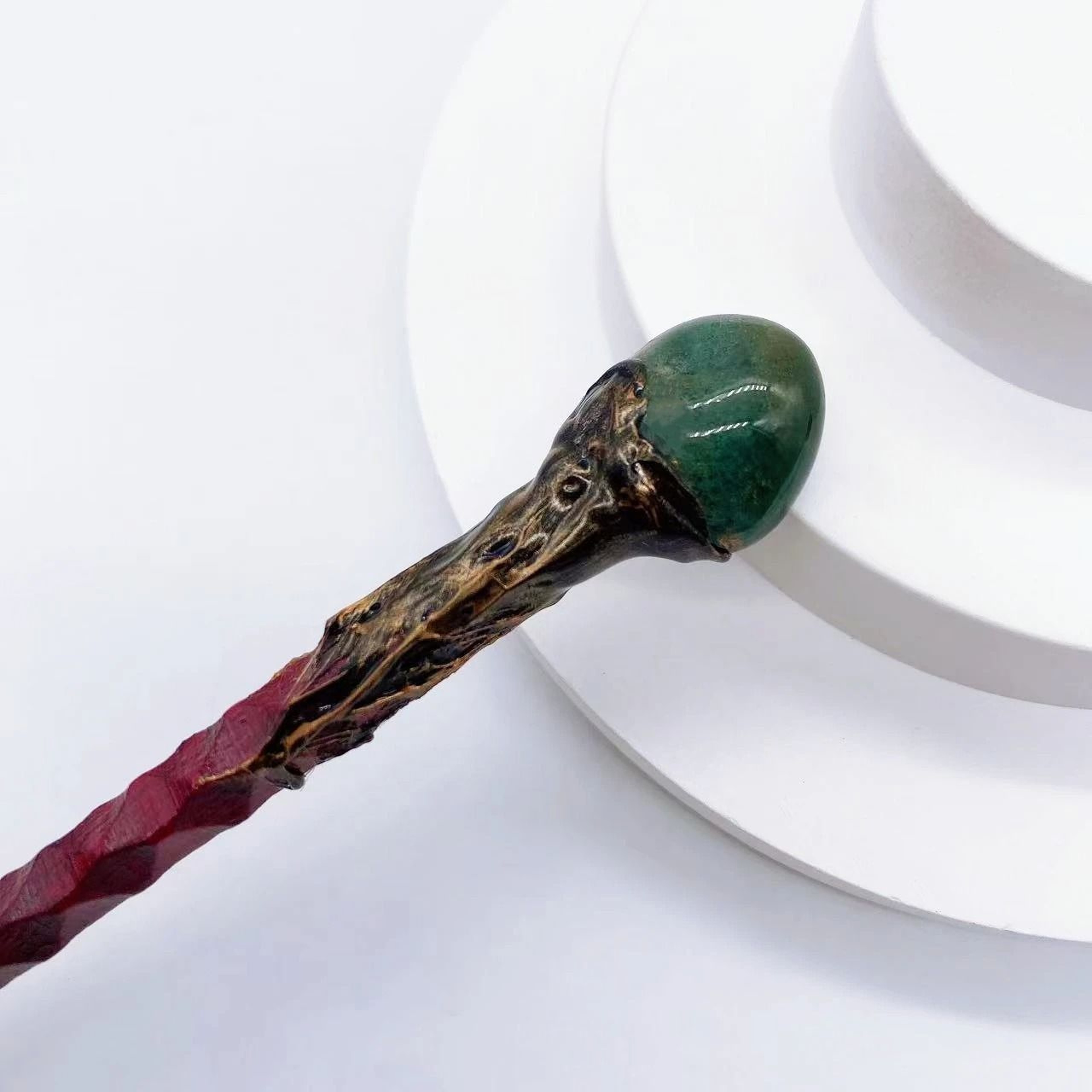 Natural Crystal Magic Wand Rose Quartz Witchcraft Scepter 14