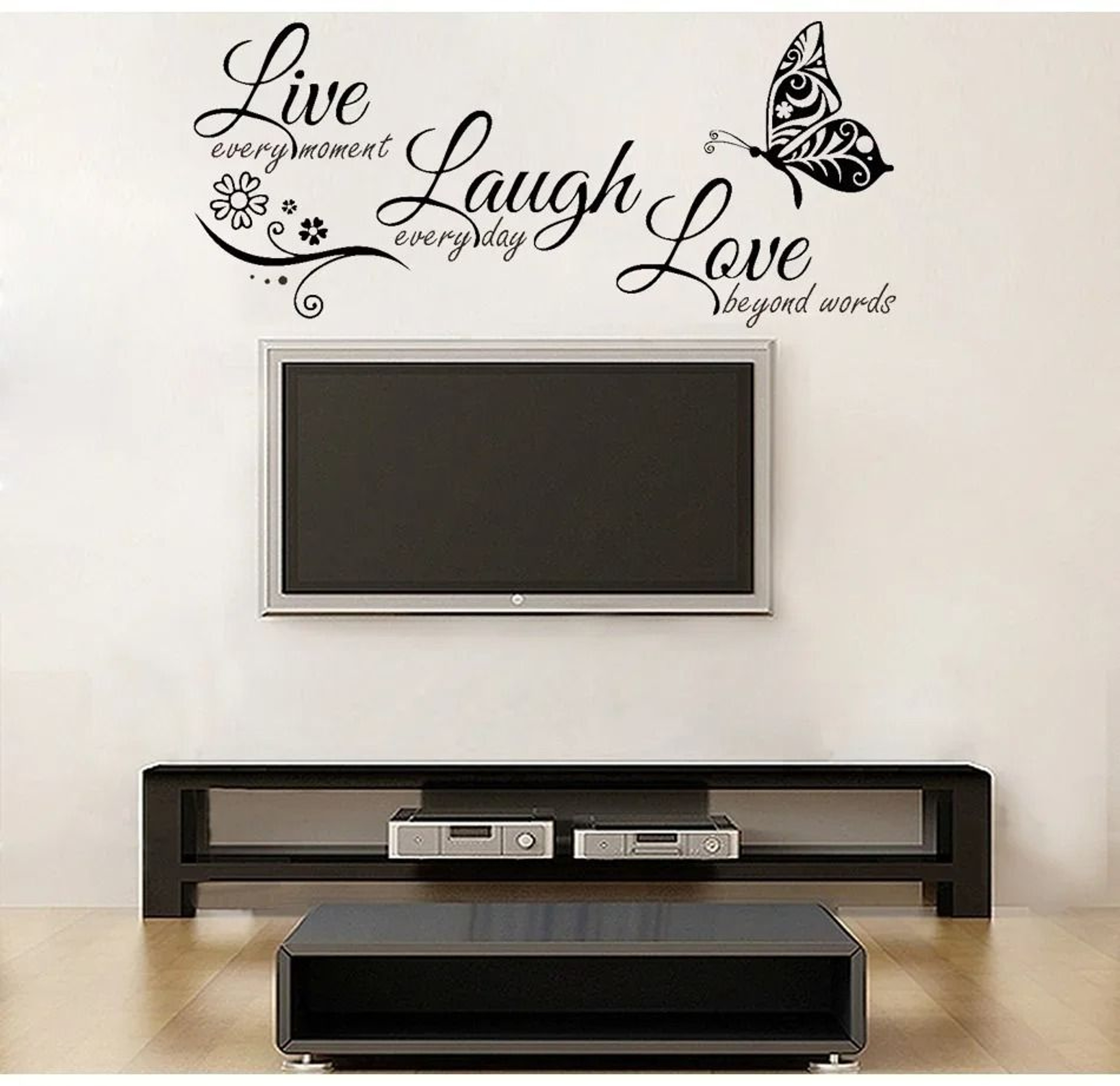 Live Laugh Love Butterfly Wall Art Sticker  Inspirational Quote Vinyl Decal For Modern Home Decor 2